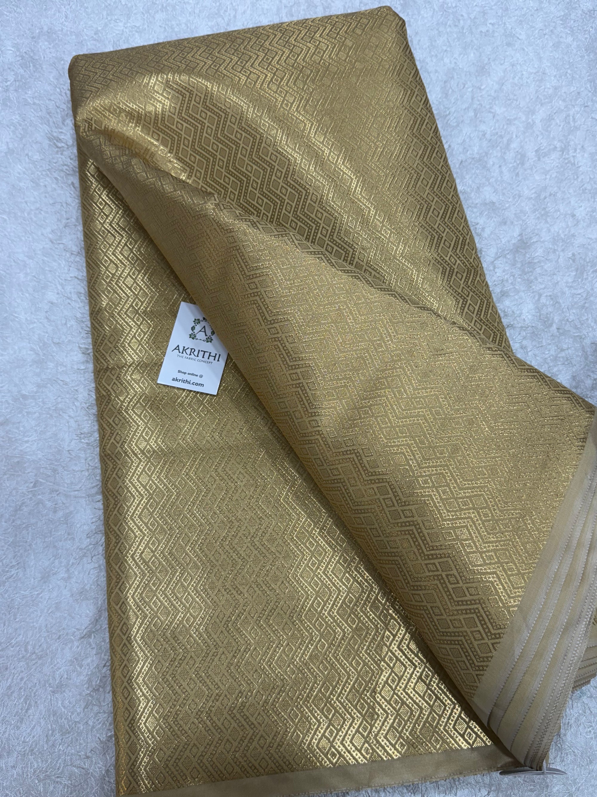 Gold colour Pure Banarasi brocade fabric