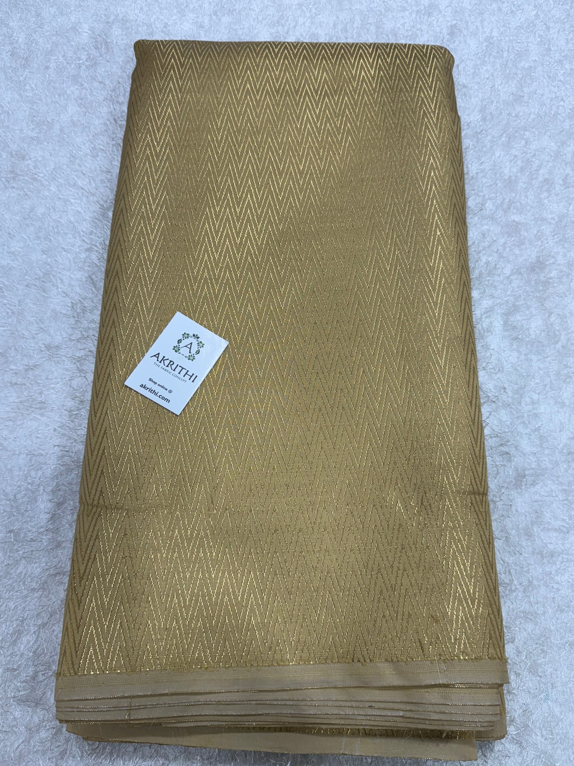 Gold colour Pure Banarasi brocade fabric