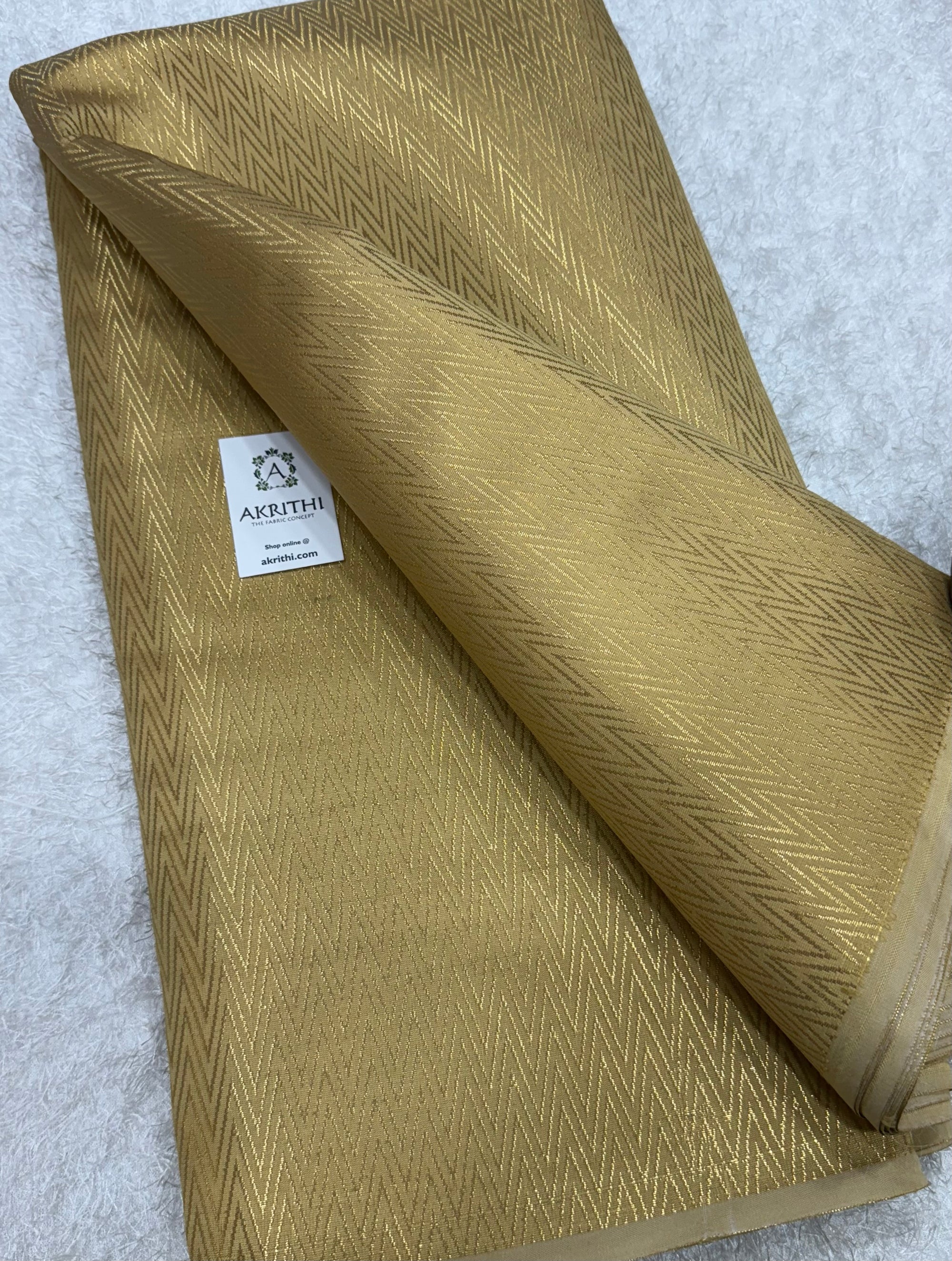 Gold colour Pure Banarasi brocade fabric