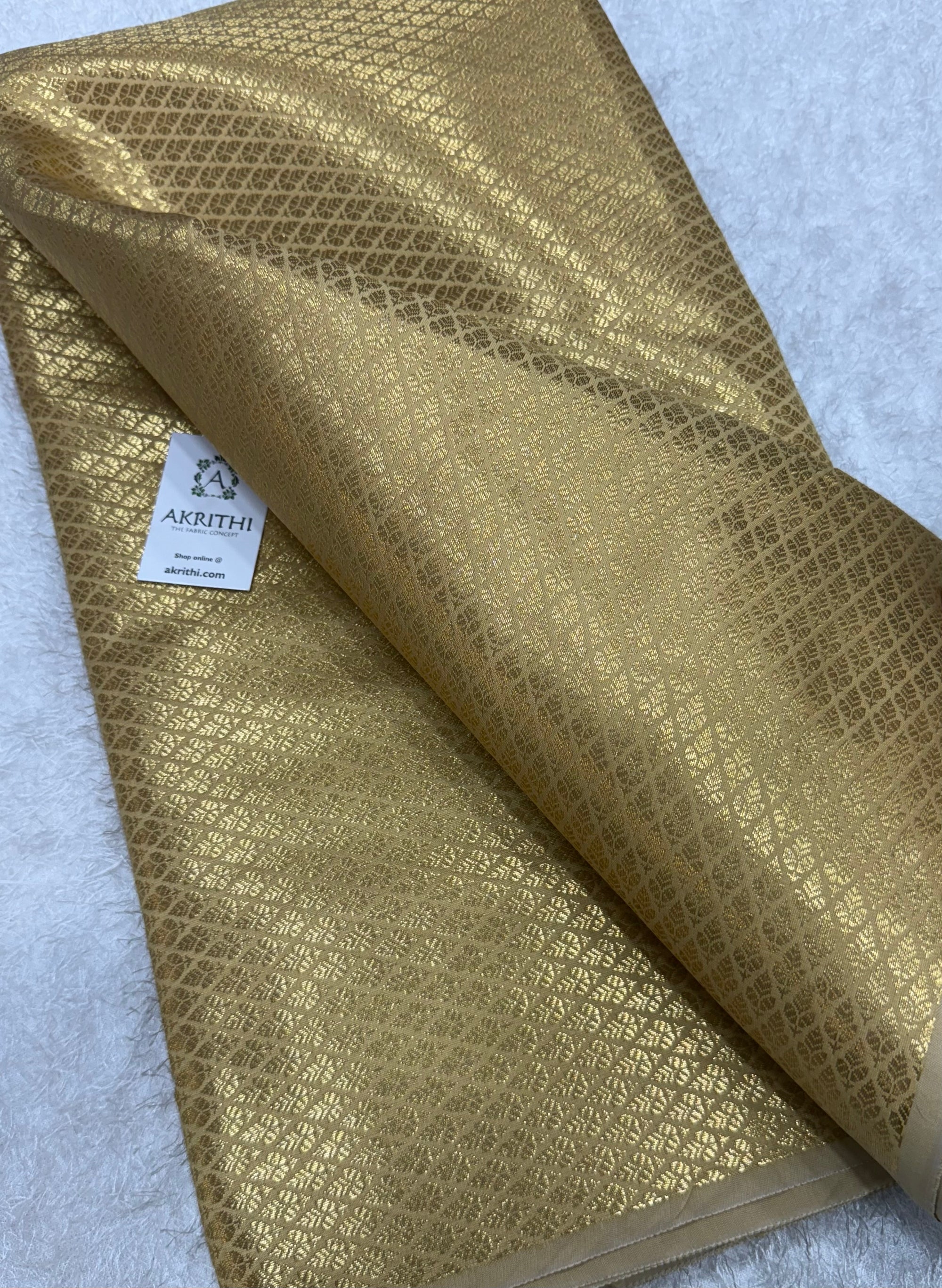 Gold colour Pure Banarasi brocade fabric