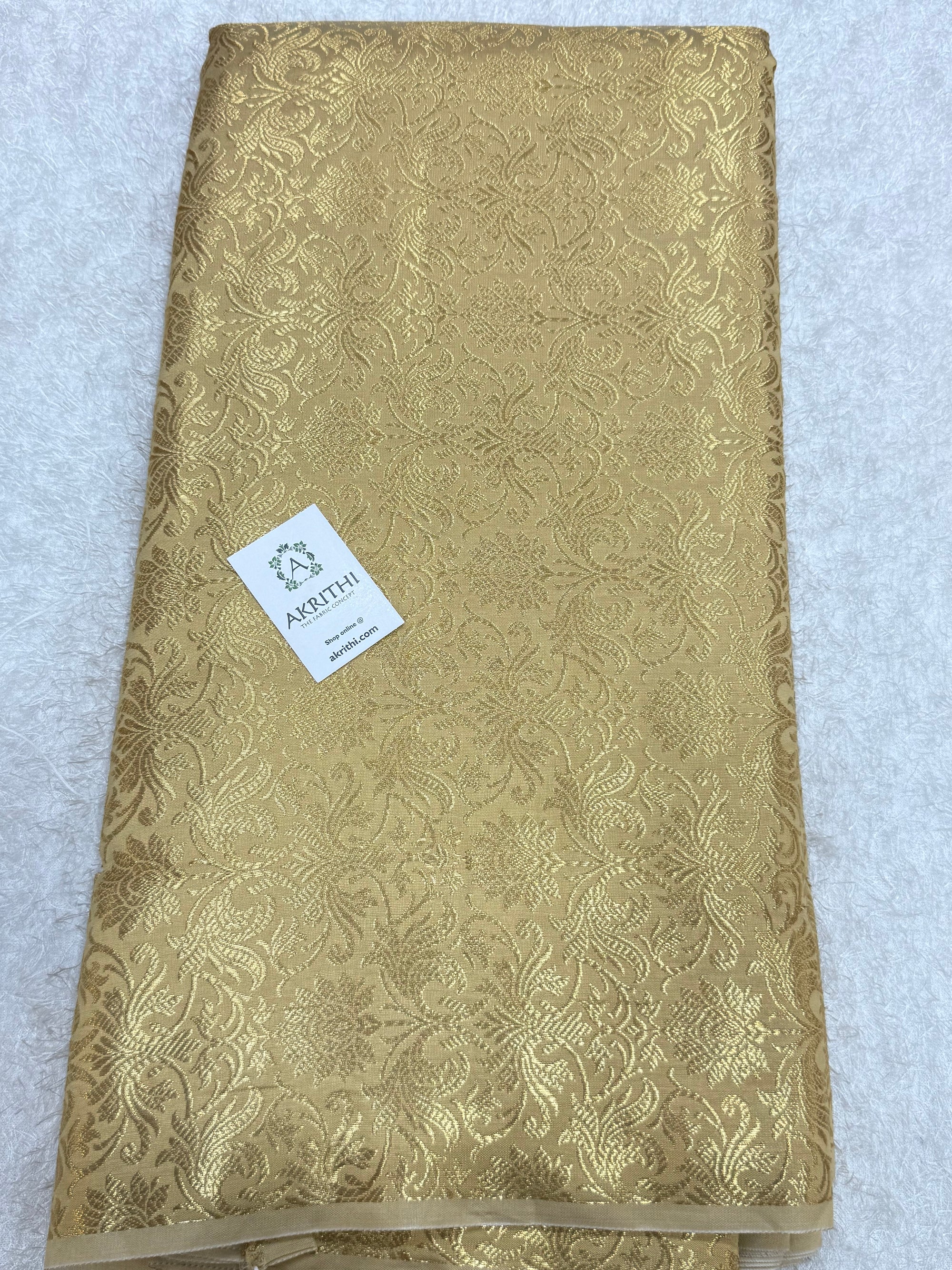 Gold colour Pure Banarasi brocade fabric