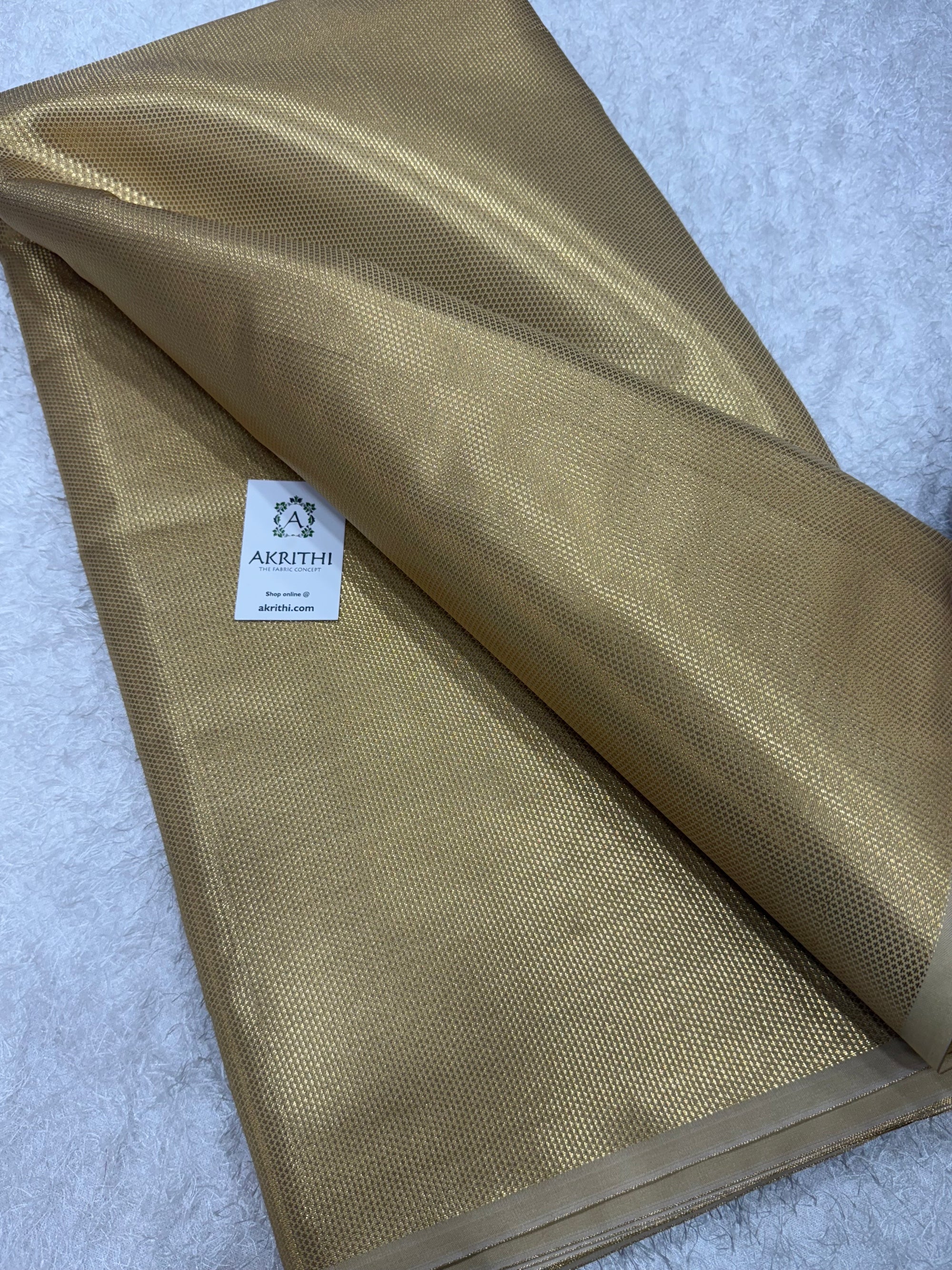Gold colour Pure Banarasi brocade fabric