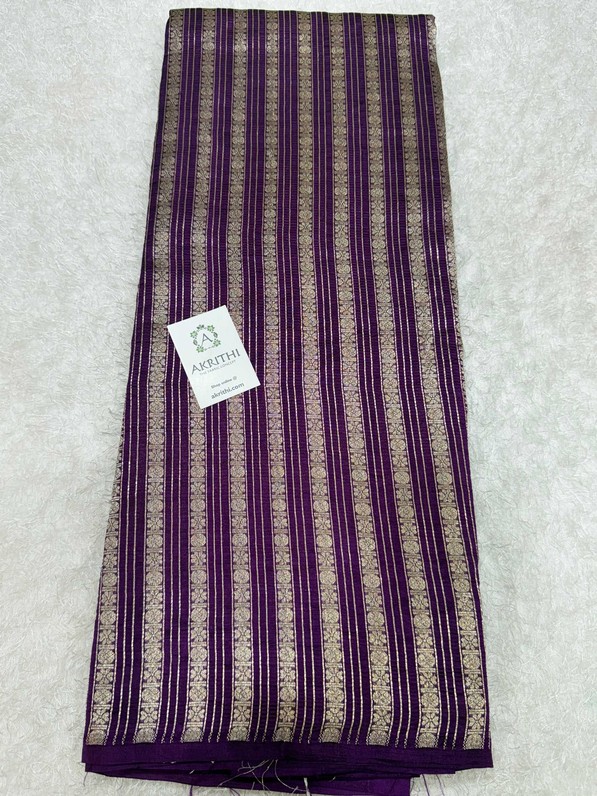 Crushed Pure raw mango silk Banarasi fabric