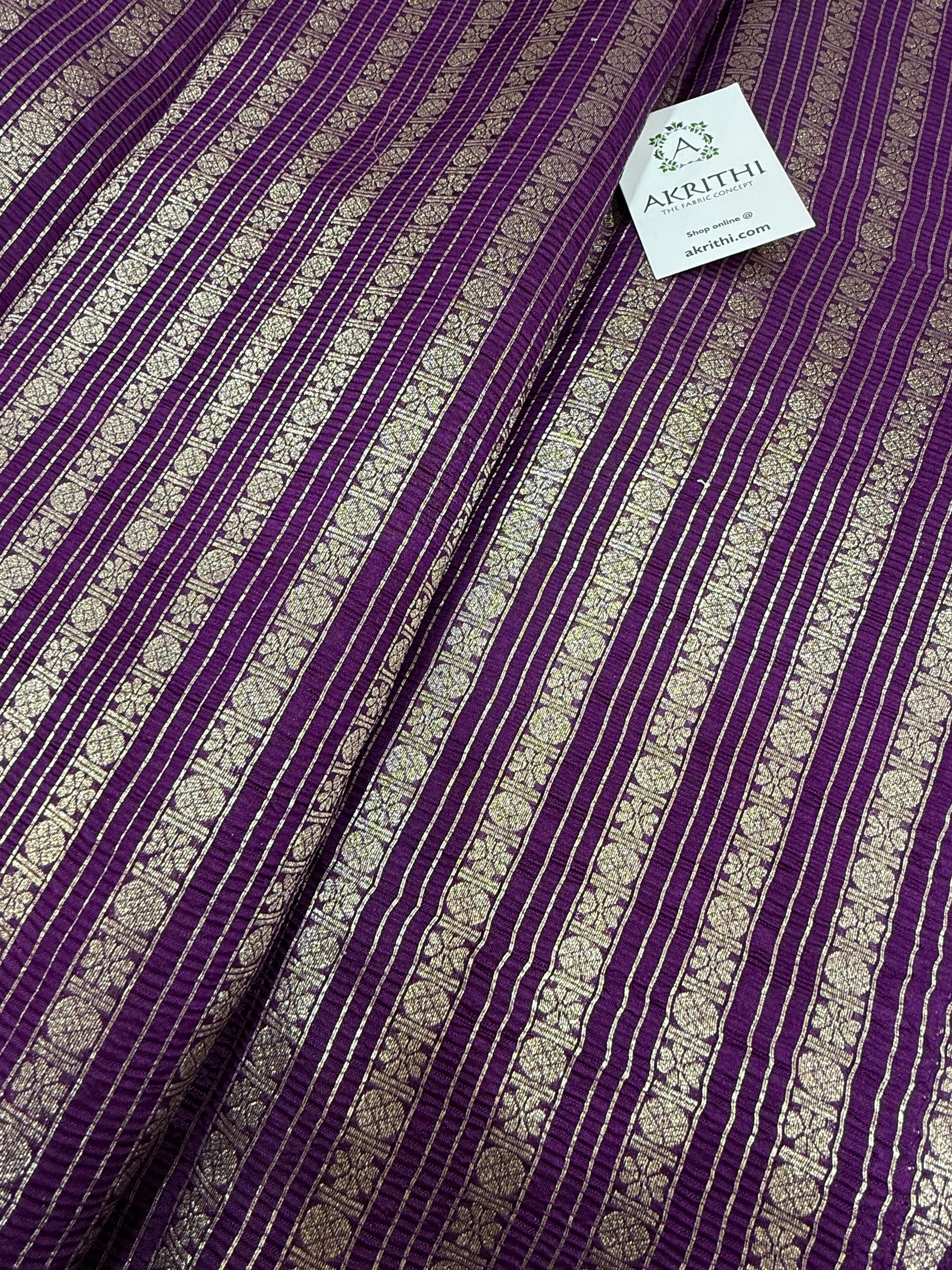 Crushed Pure raw mango silk Banarasi fabric