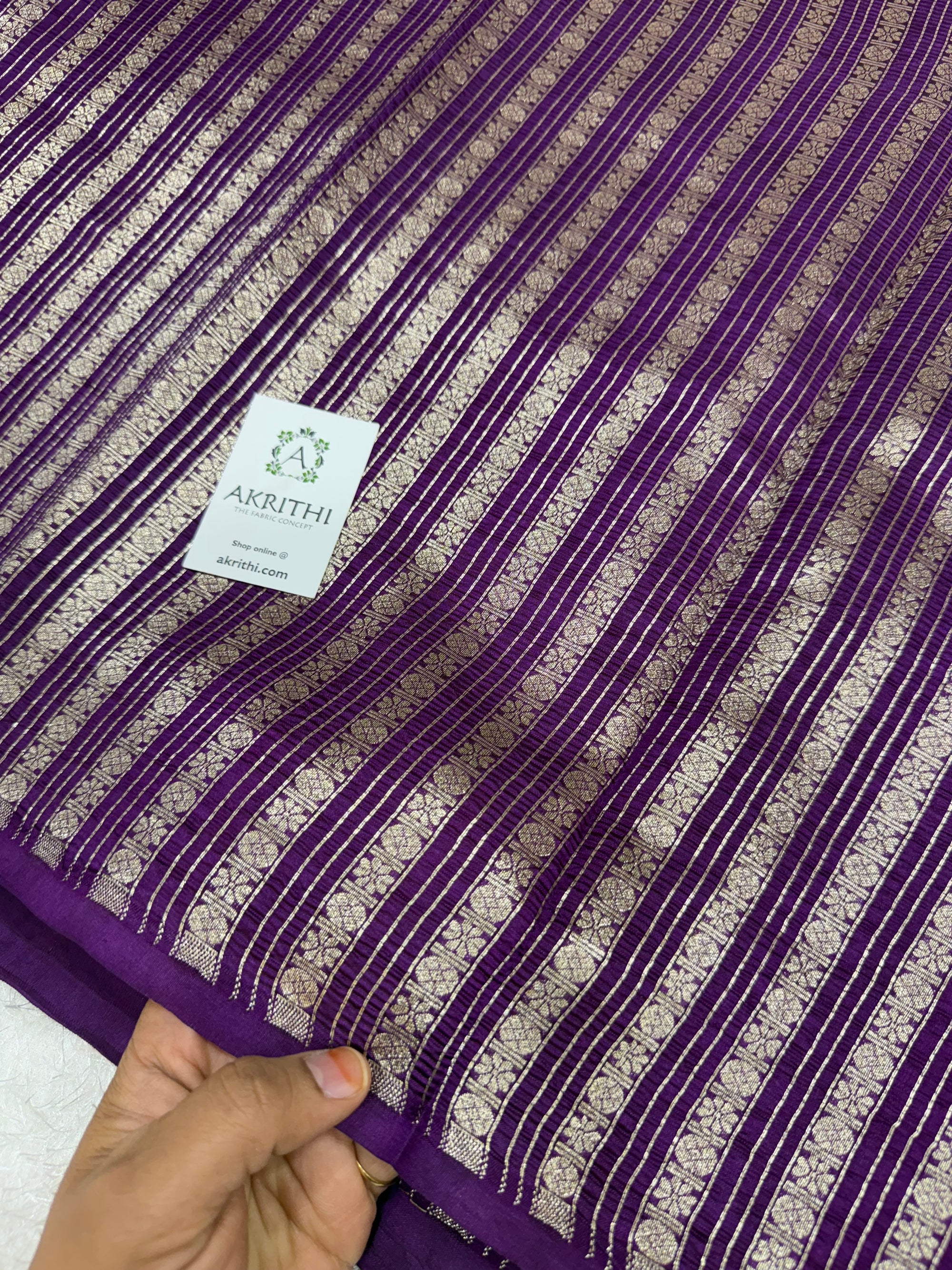Crushed Pure raw mango silk Banarasi fabric