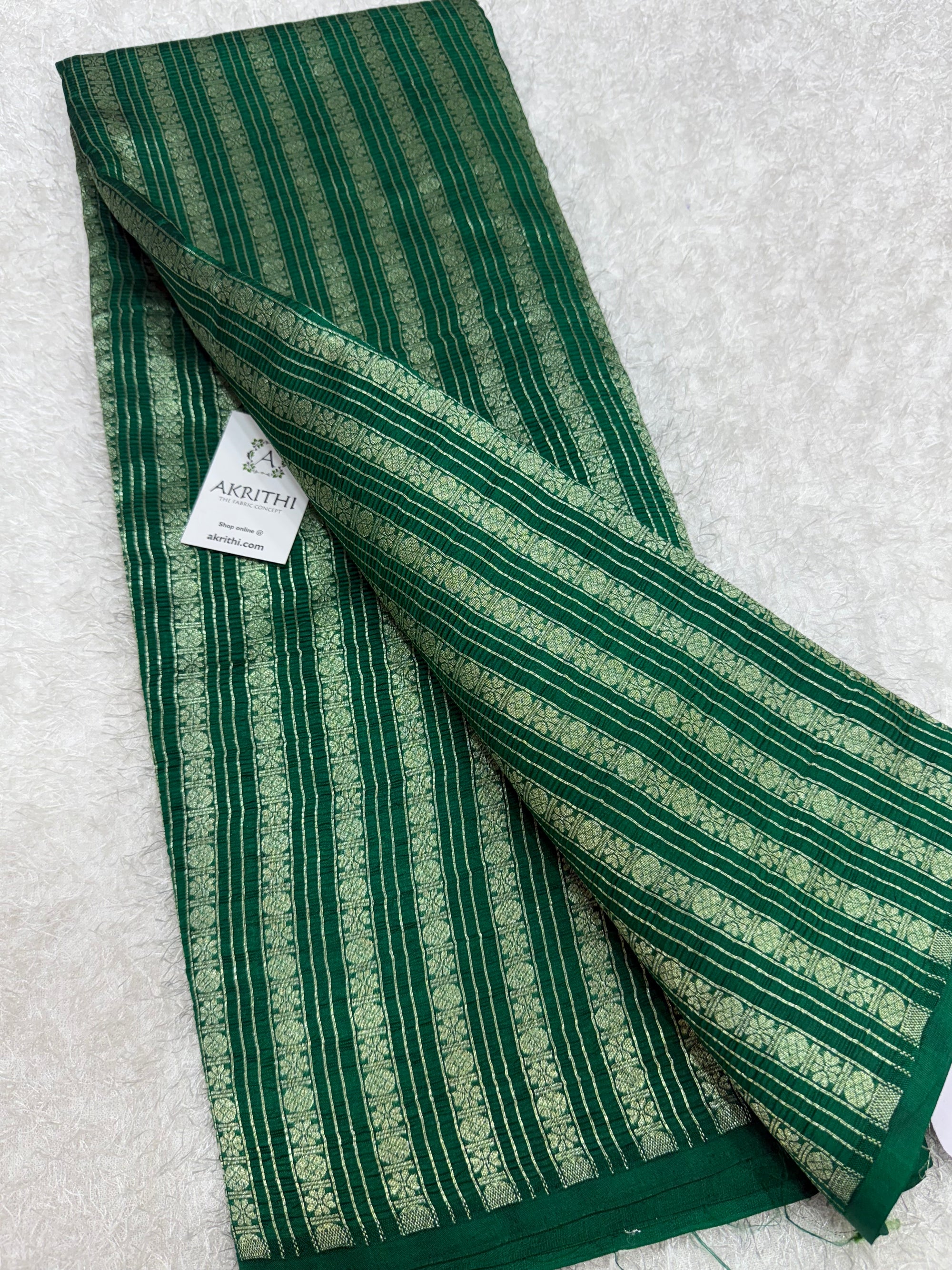 Crushed Pure raw mango silk Banarasi fabric