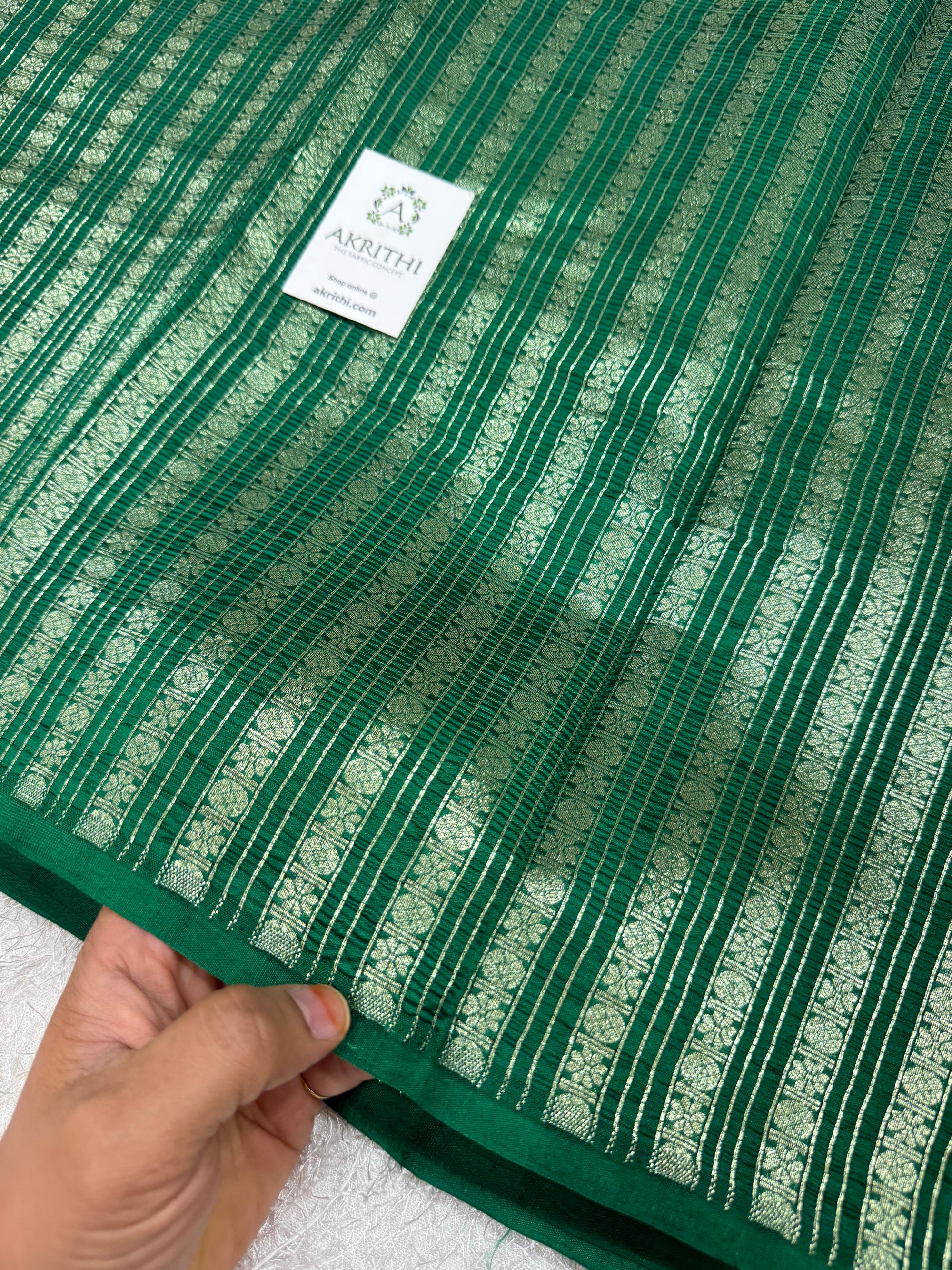 Crushed Pure raw mango silk Banarasi fabric