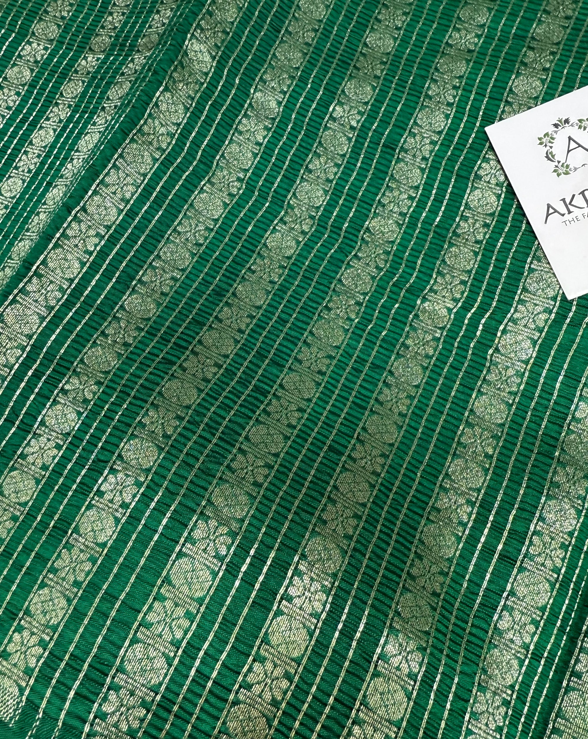 Crushed Pure raw mango silk Banarasi fabric