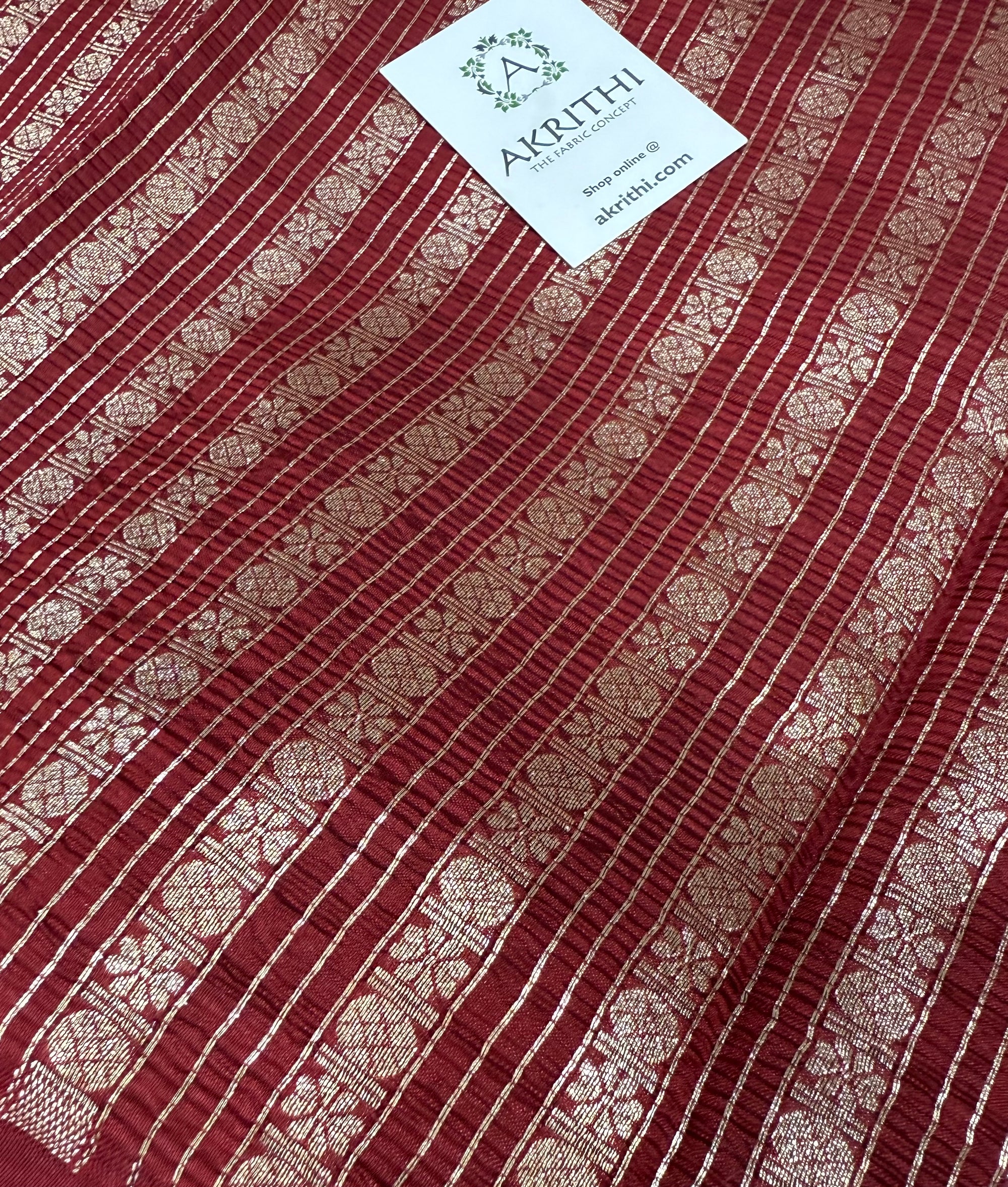 Crushed Pure raw mango silk Banarasi fabric