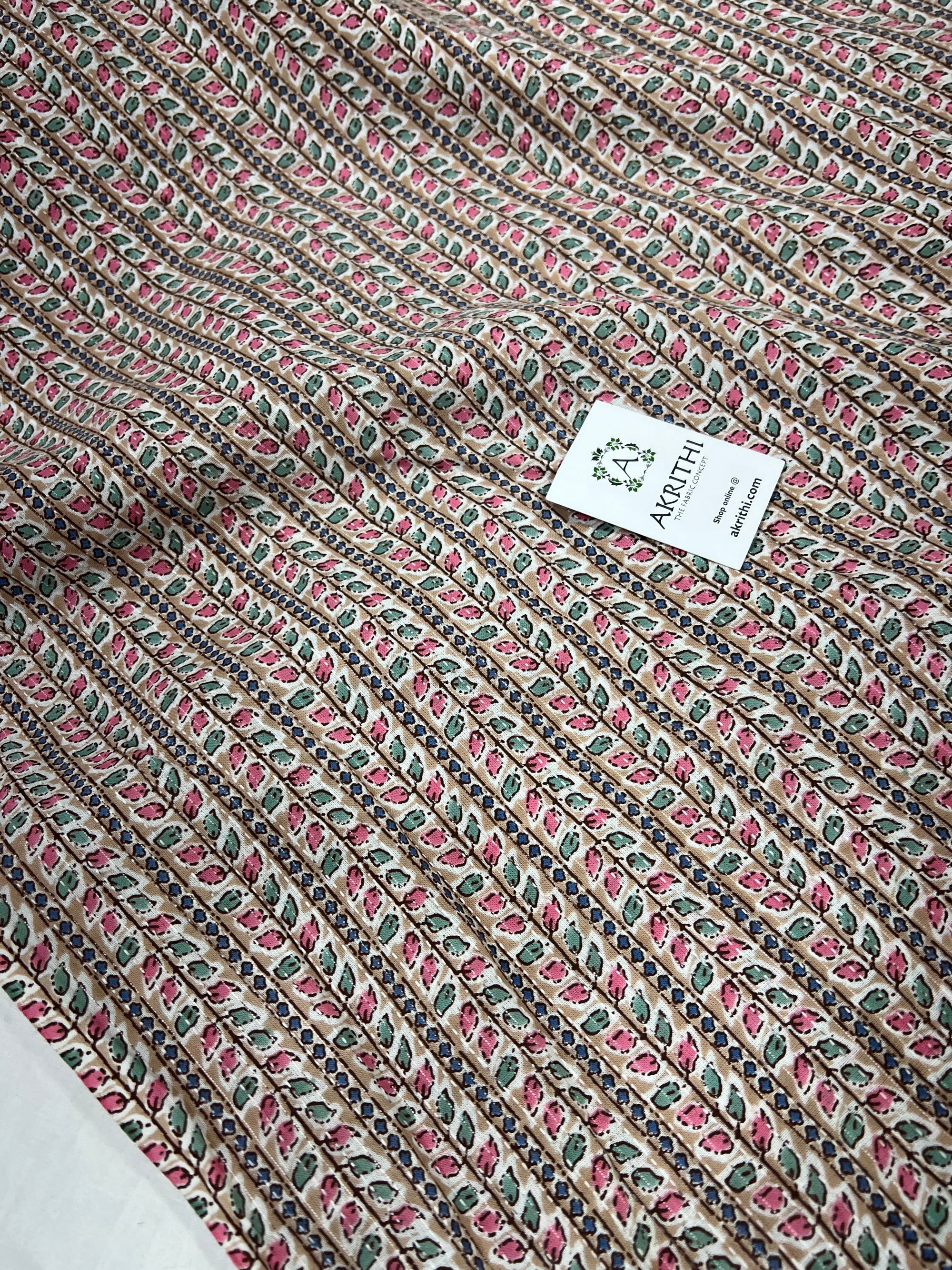 Kantha Printed pure cotton fabric 1.4 METERS CUT