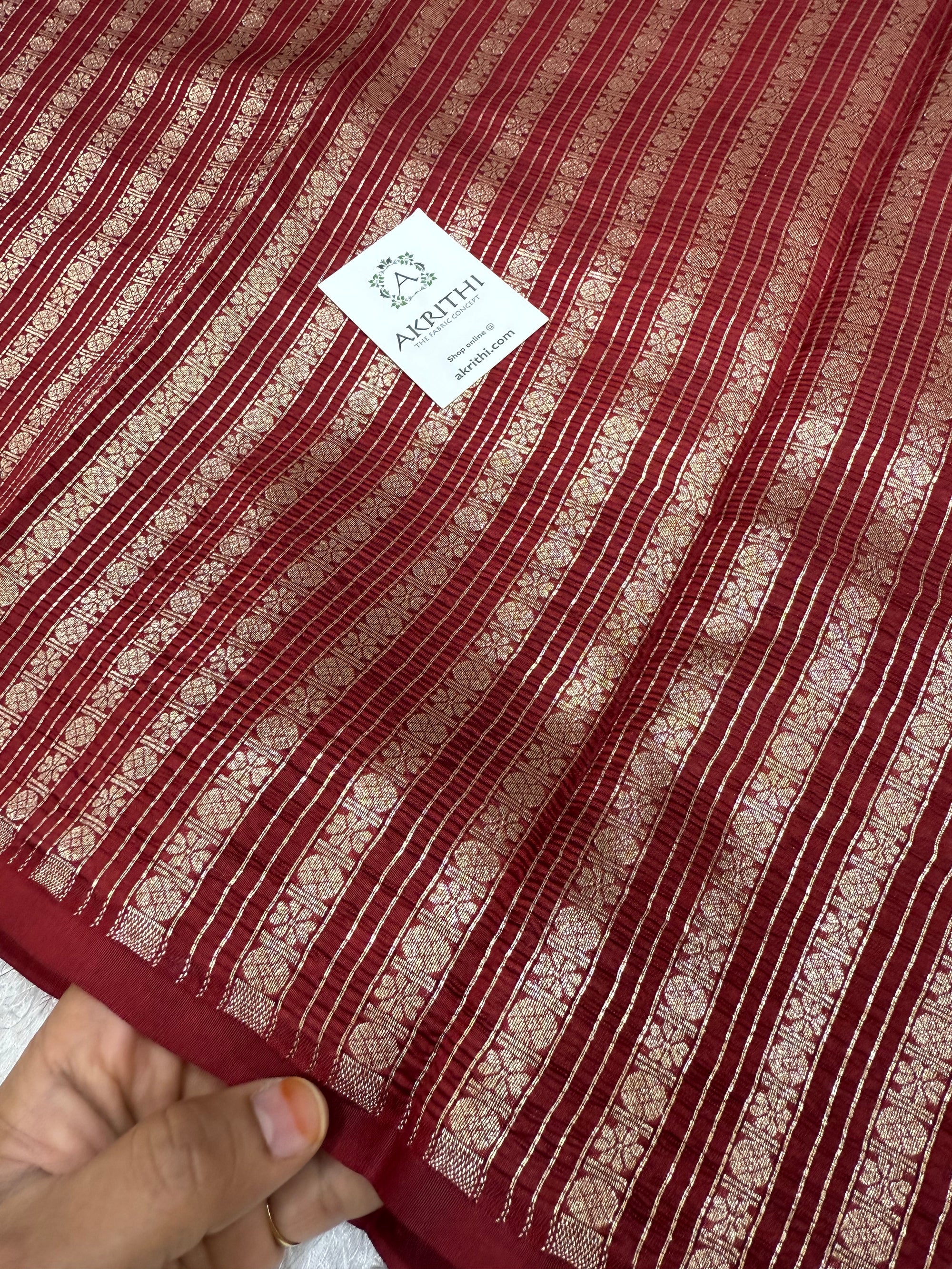 Crushed Pure raw mango silk Banarasi fabric