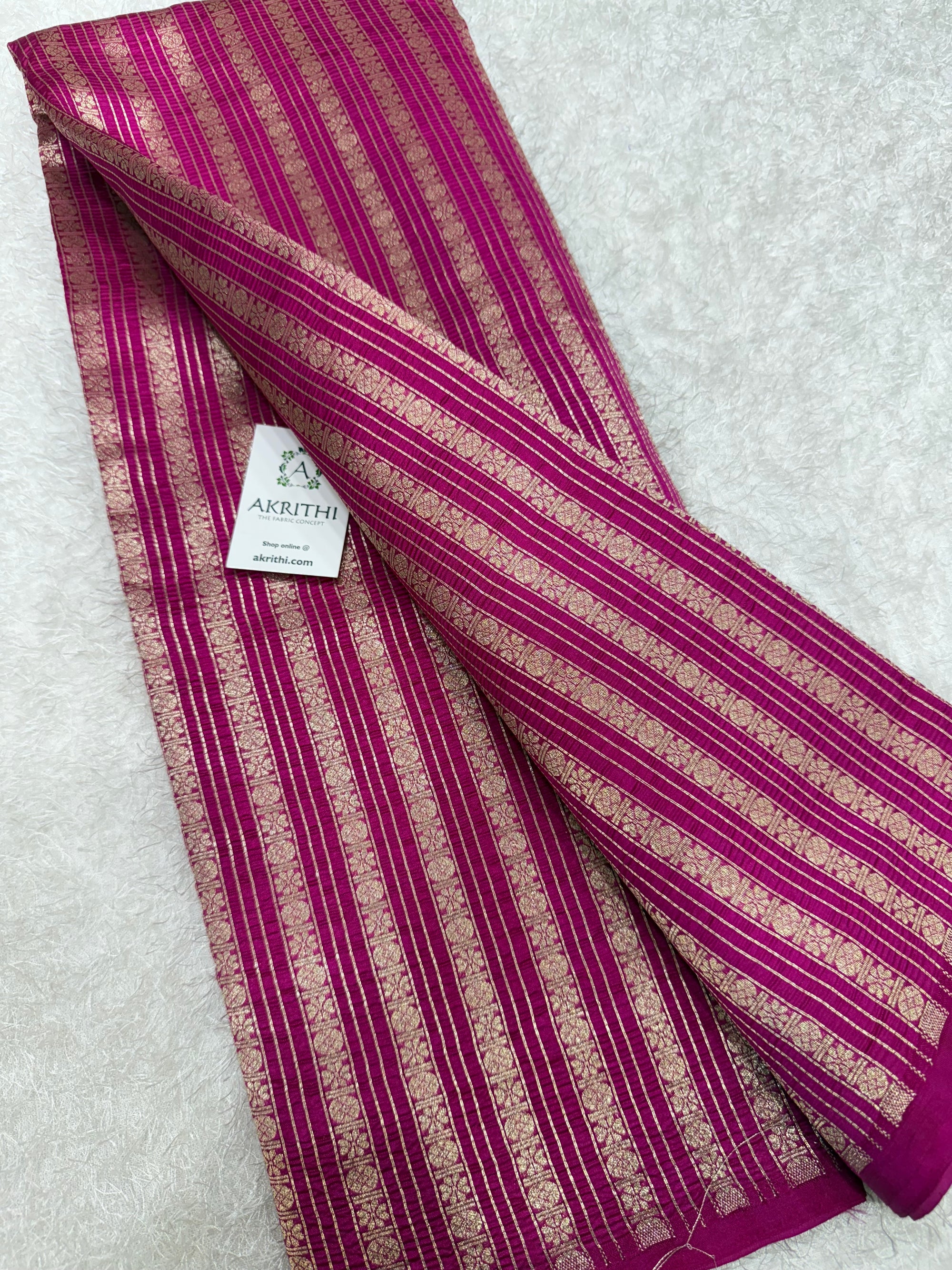 Crushed Pure raw mango silk Banarasi fabric