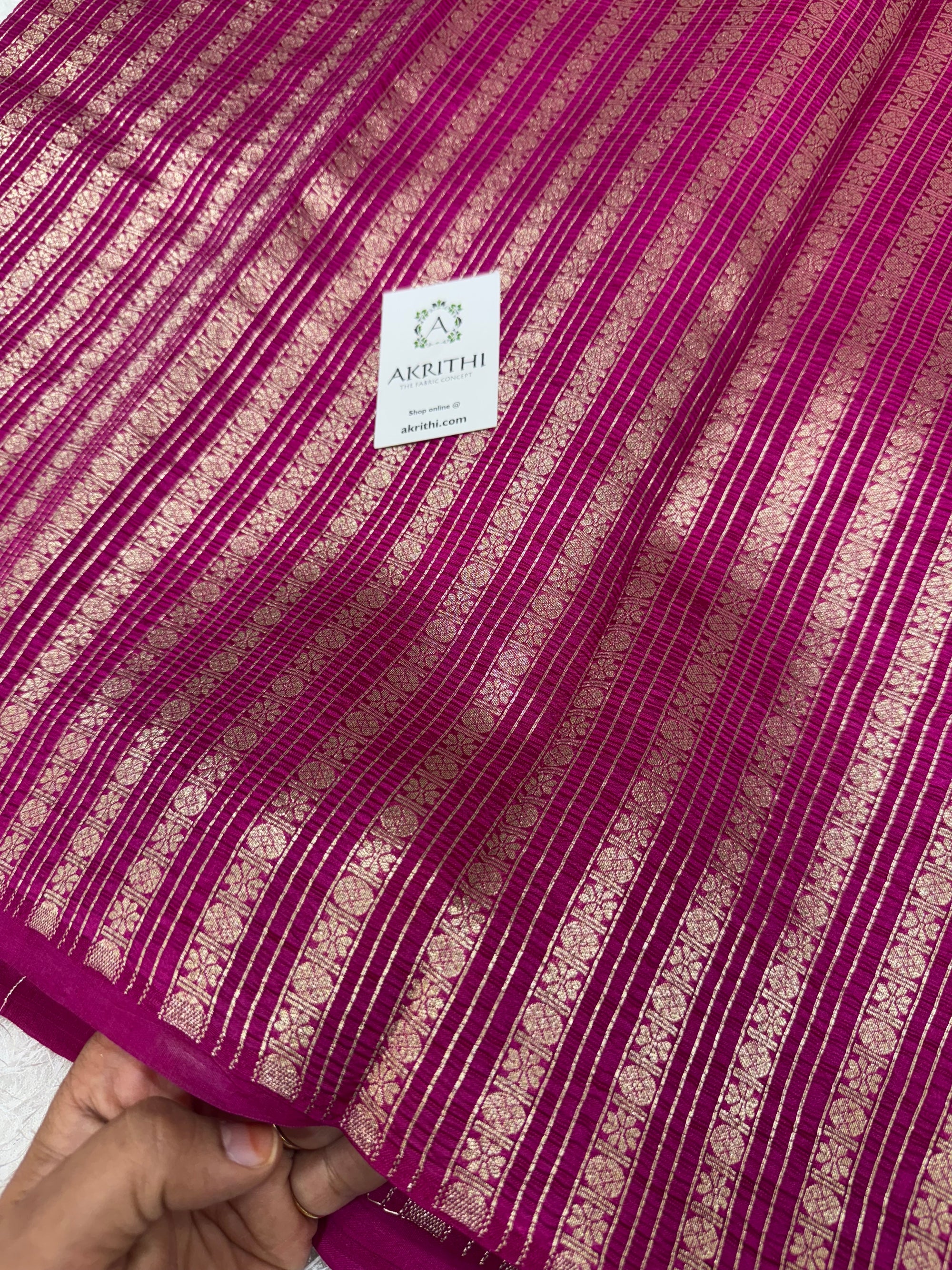 Crushed Pure raw mango silk Banarasi fabric