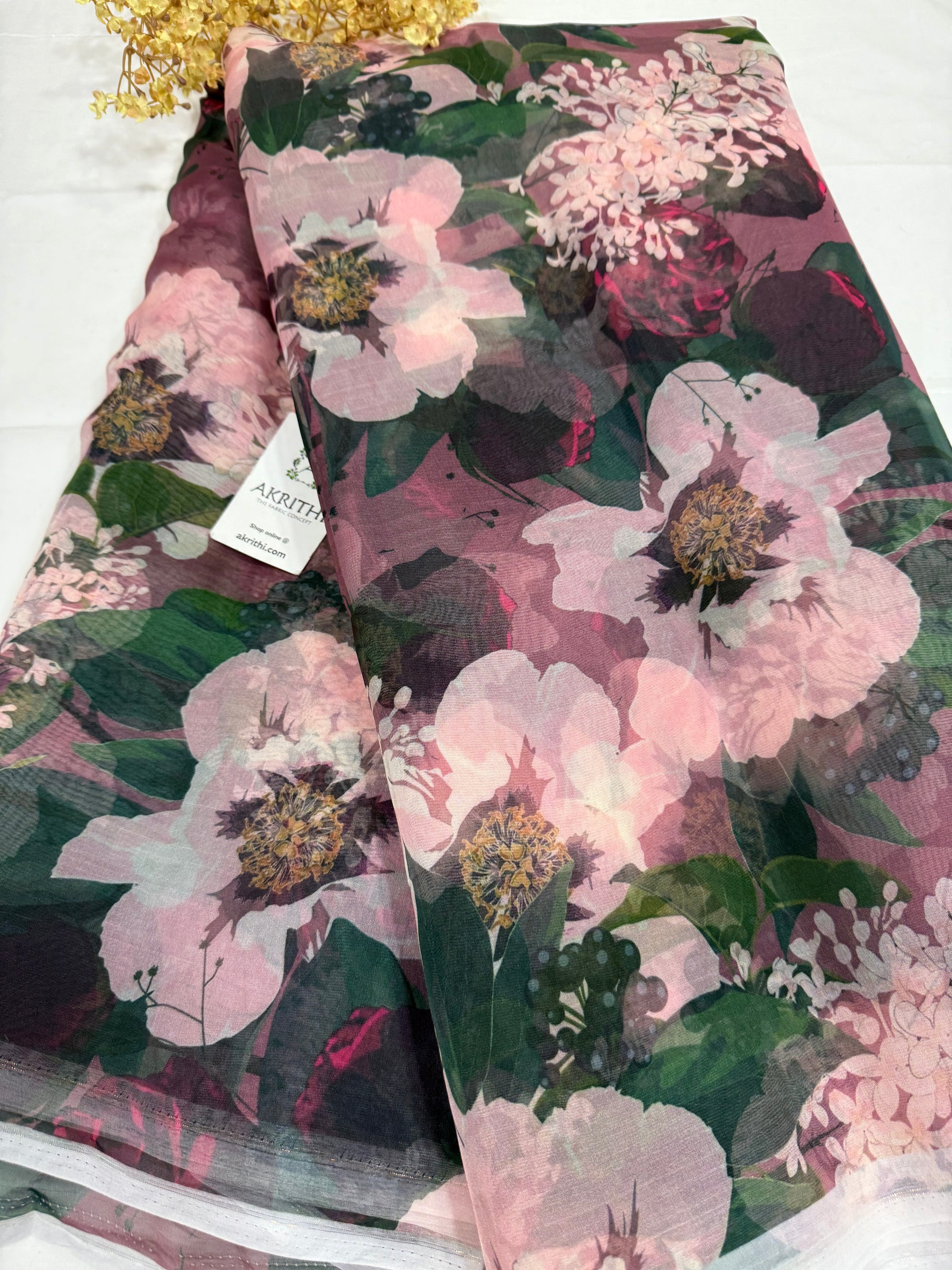 Digital floral Printed organza fabric