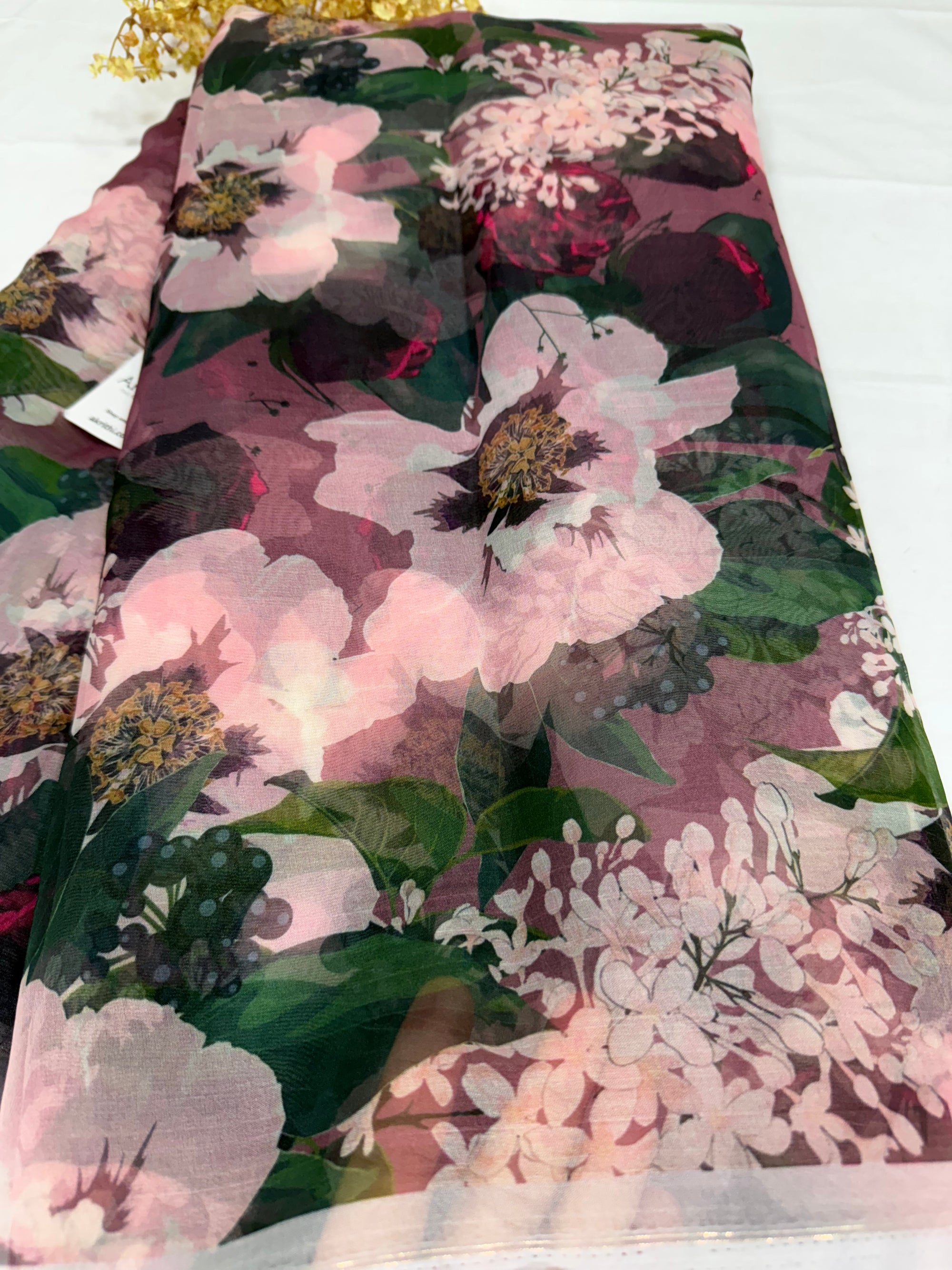 Digital floral Printed organza fabric