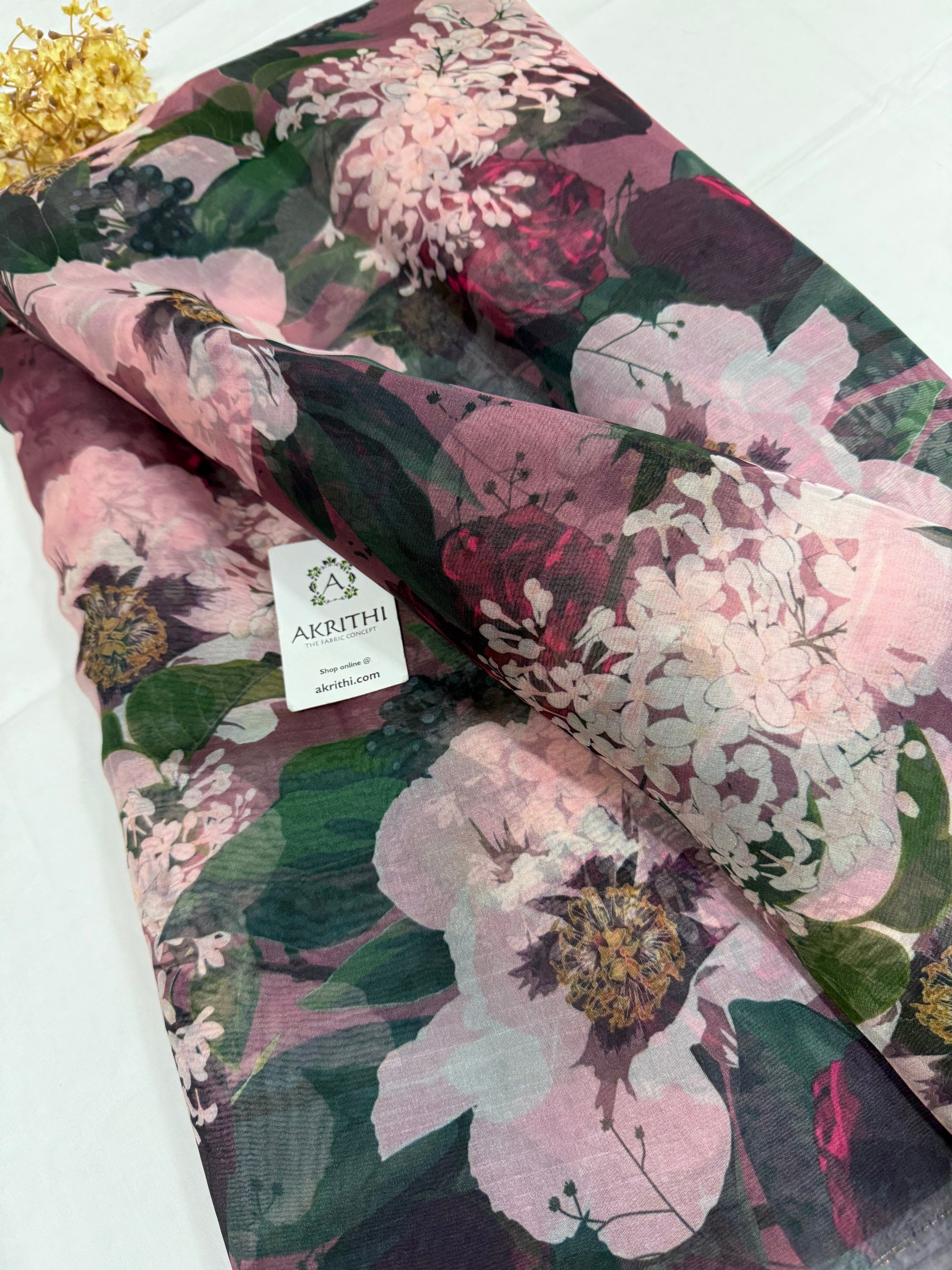 Digital floral Printed organza fabric
