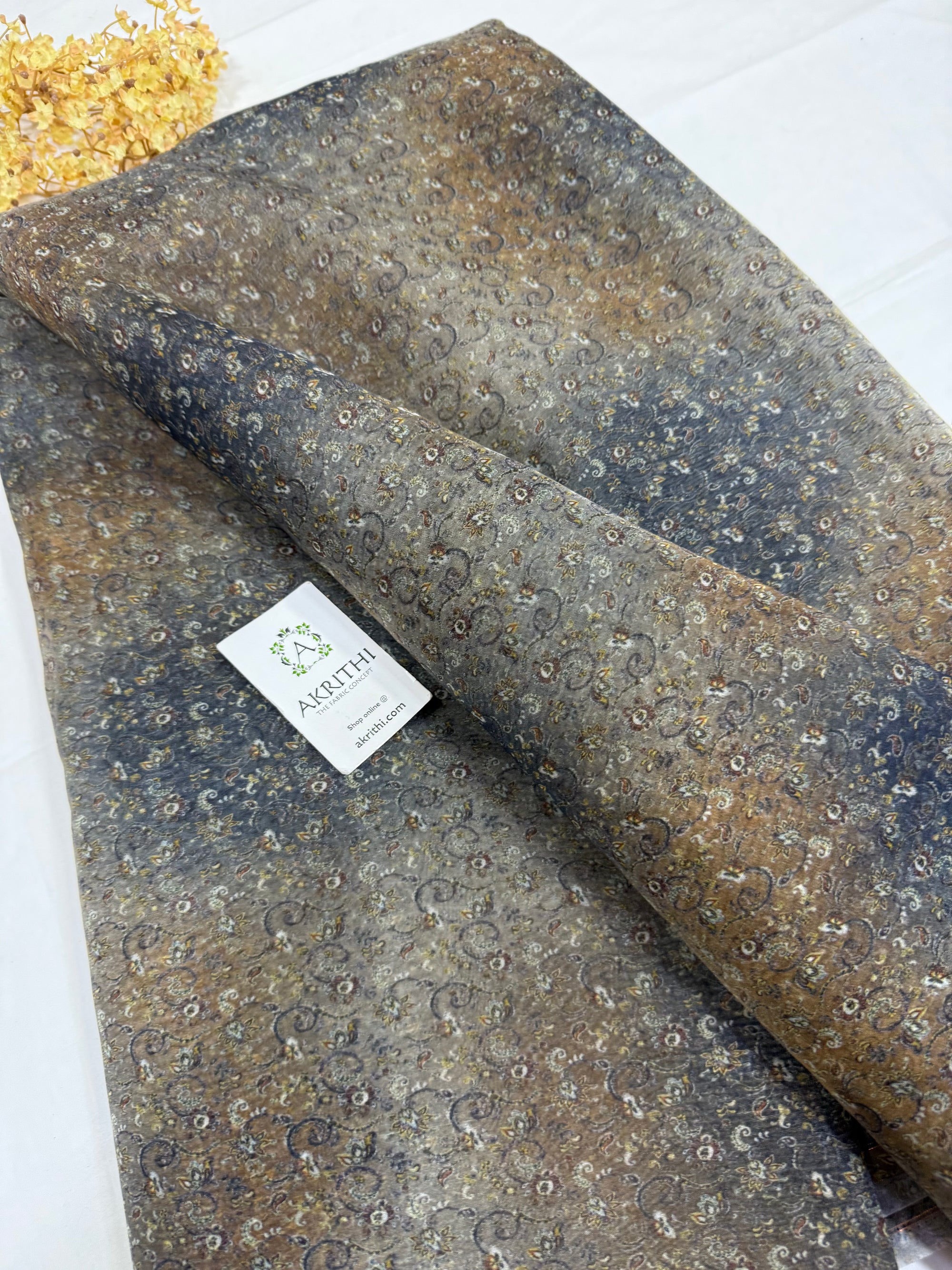 Digital floral Printed organza fabric
