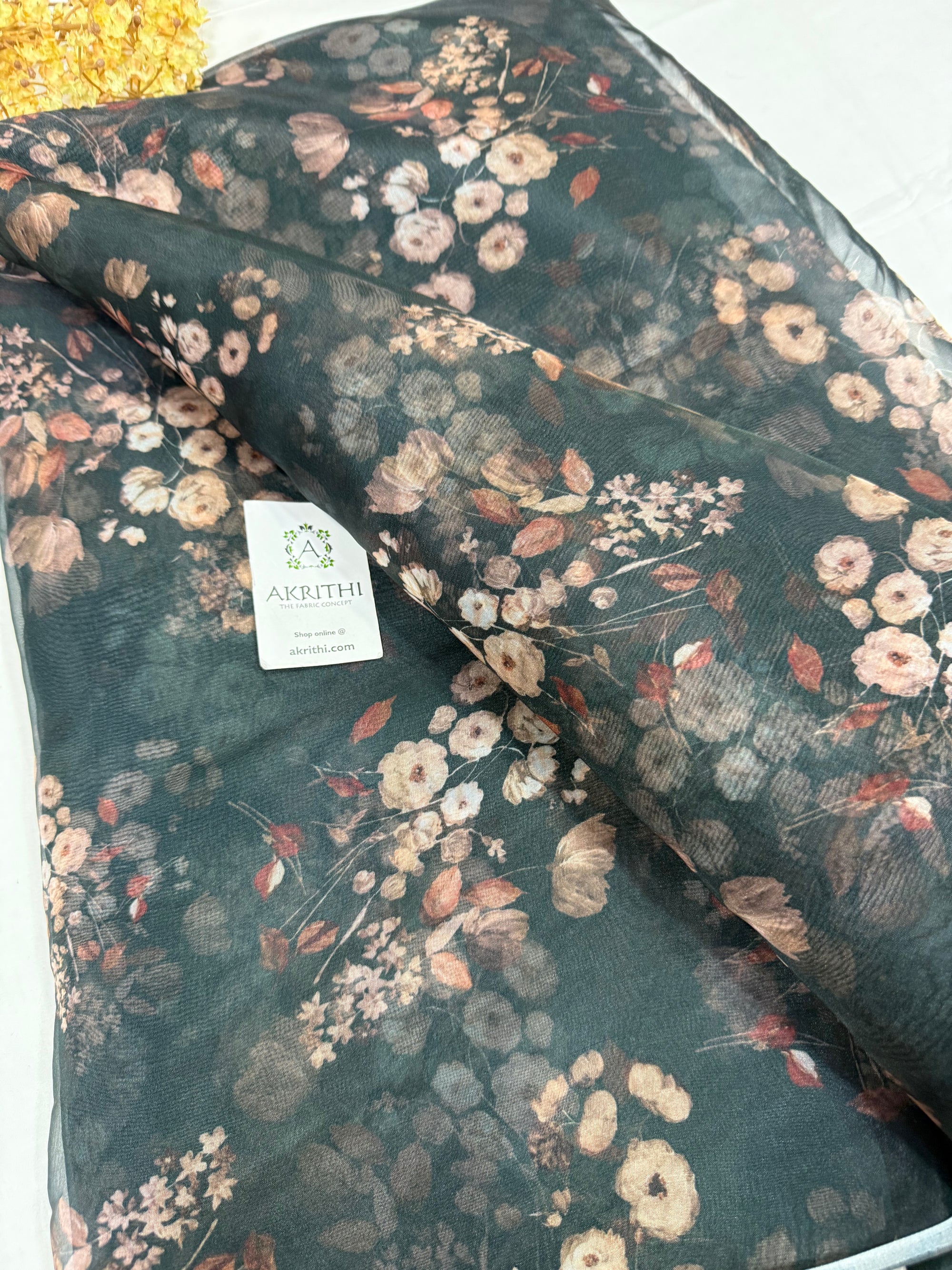 Digital floral Printed organza fabric