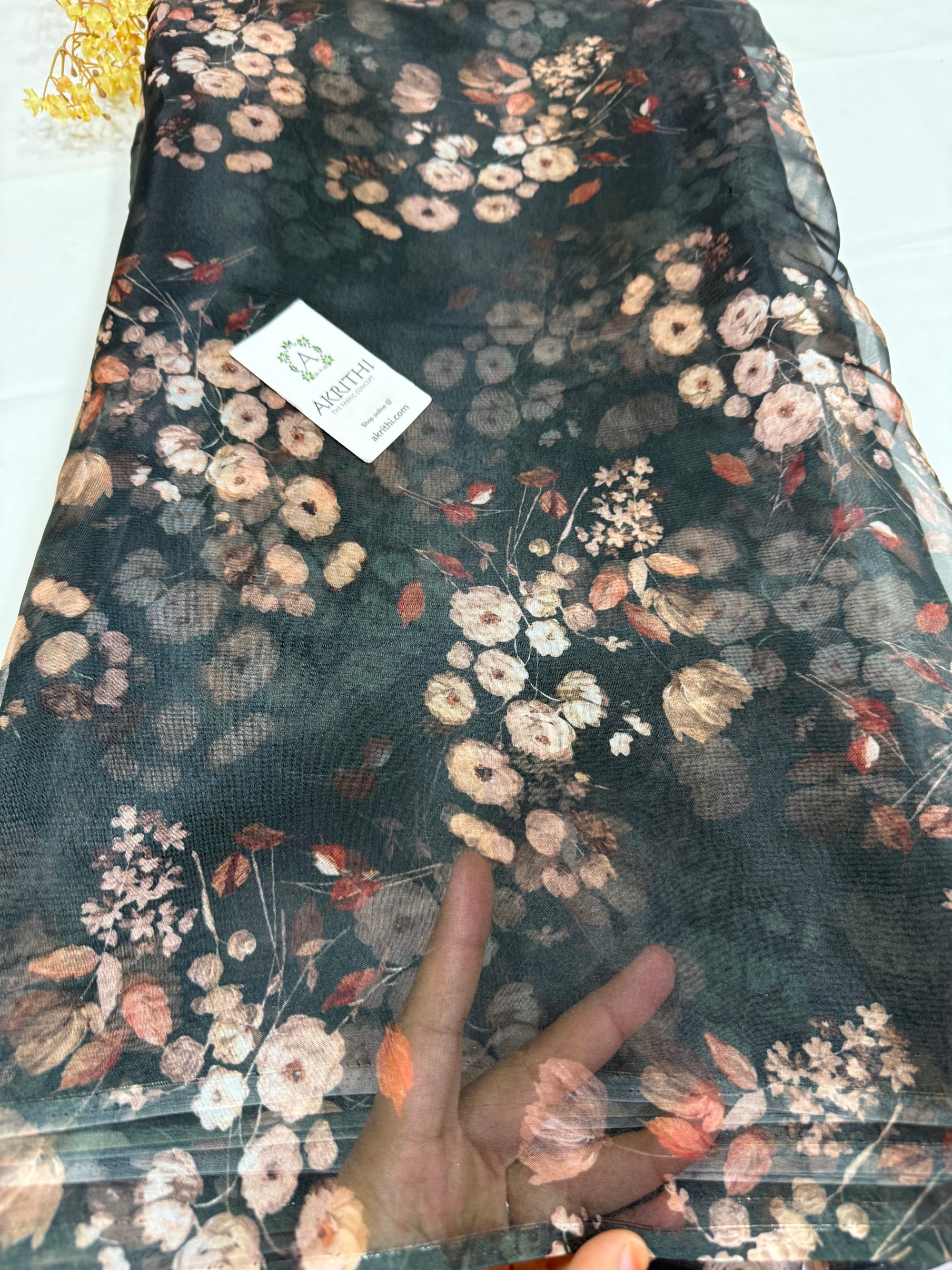 Digital floral Printed organza fabric