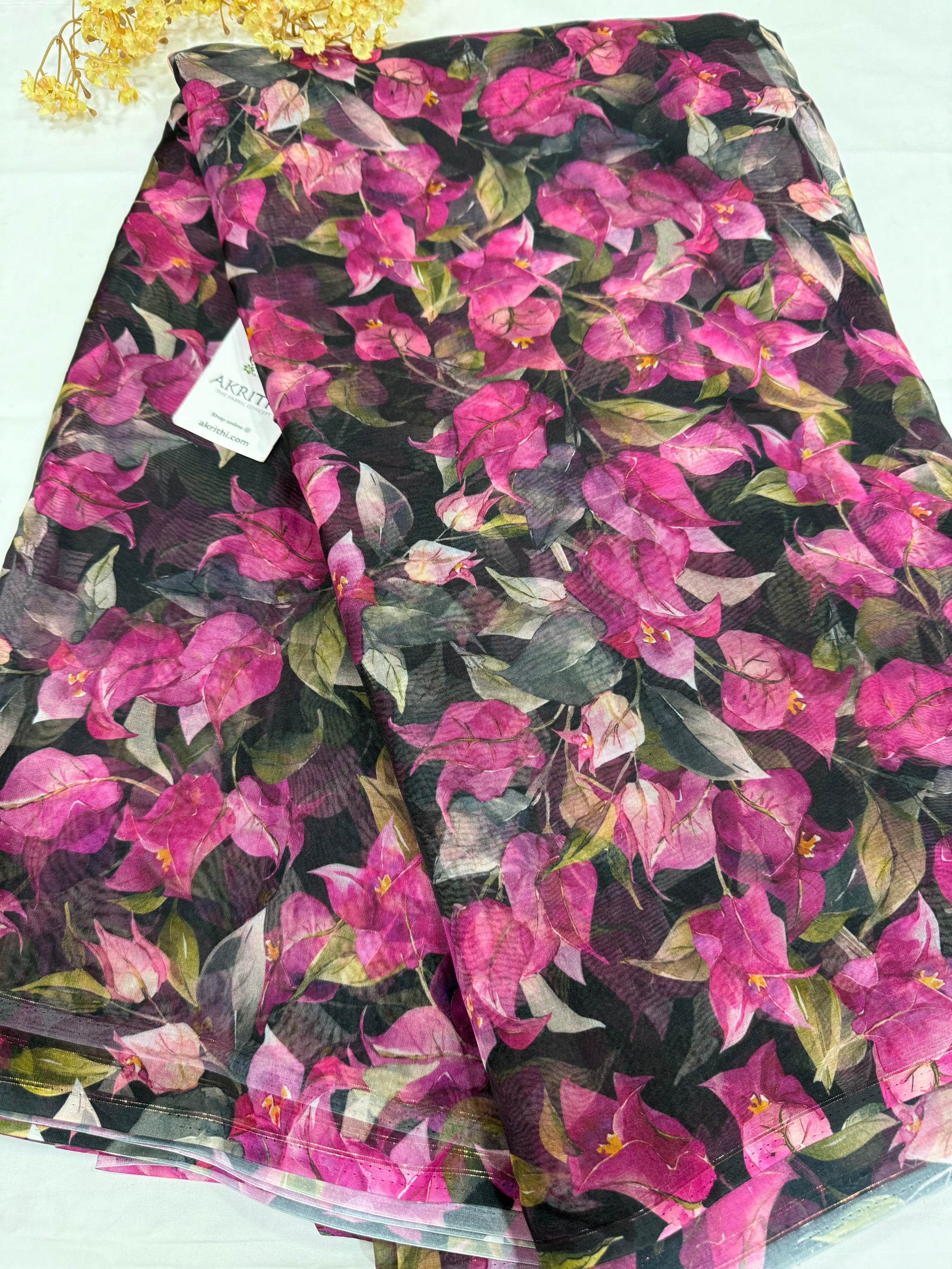 Digital floral Printed organza fabric