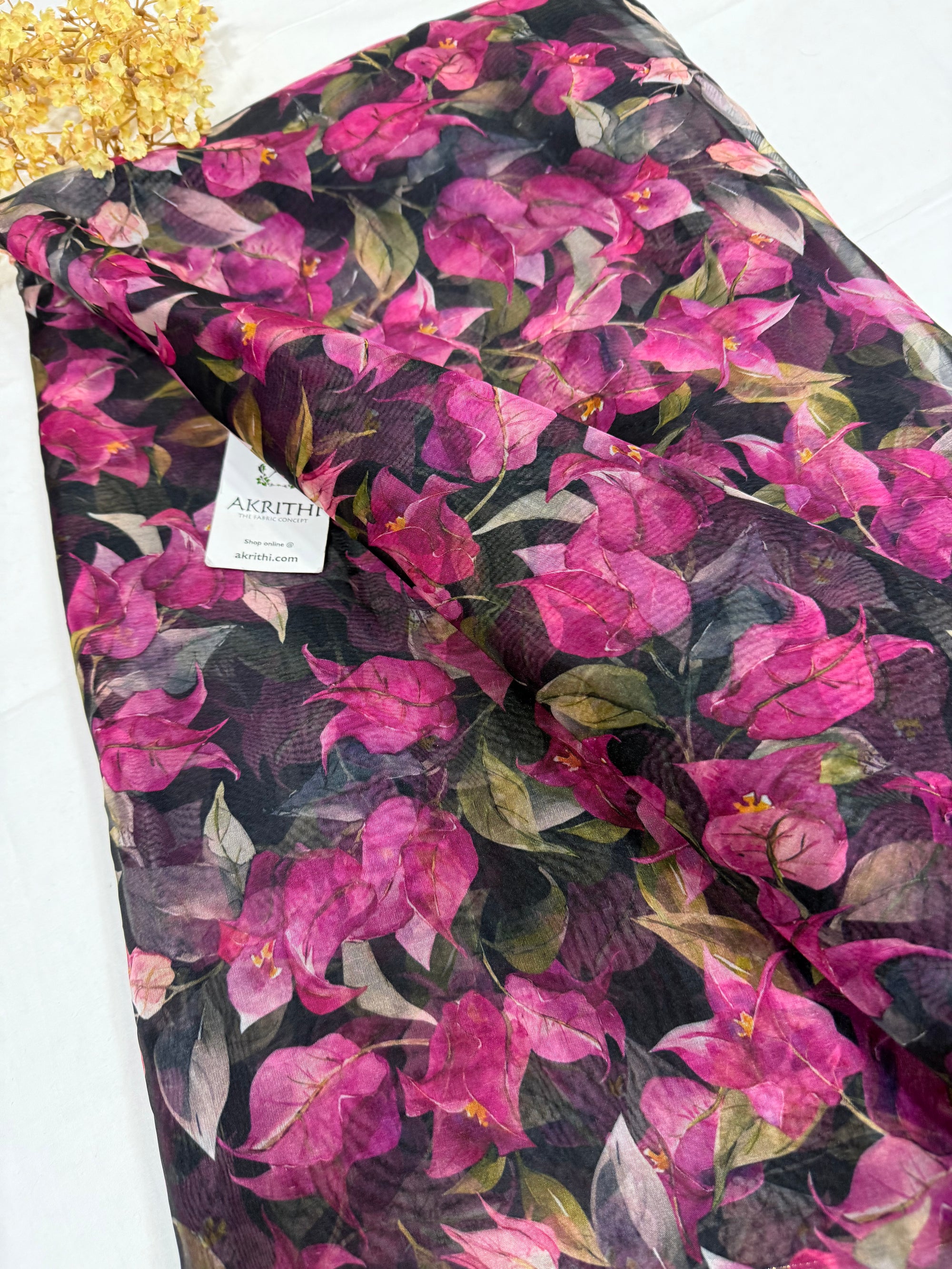 Digital floral Printed organza fabric