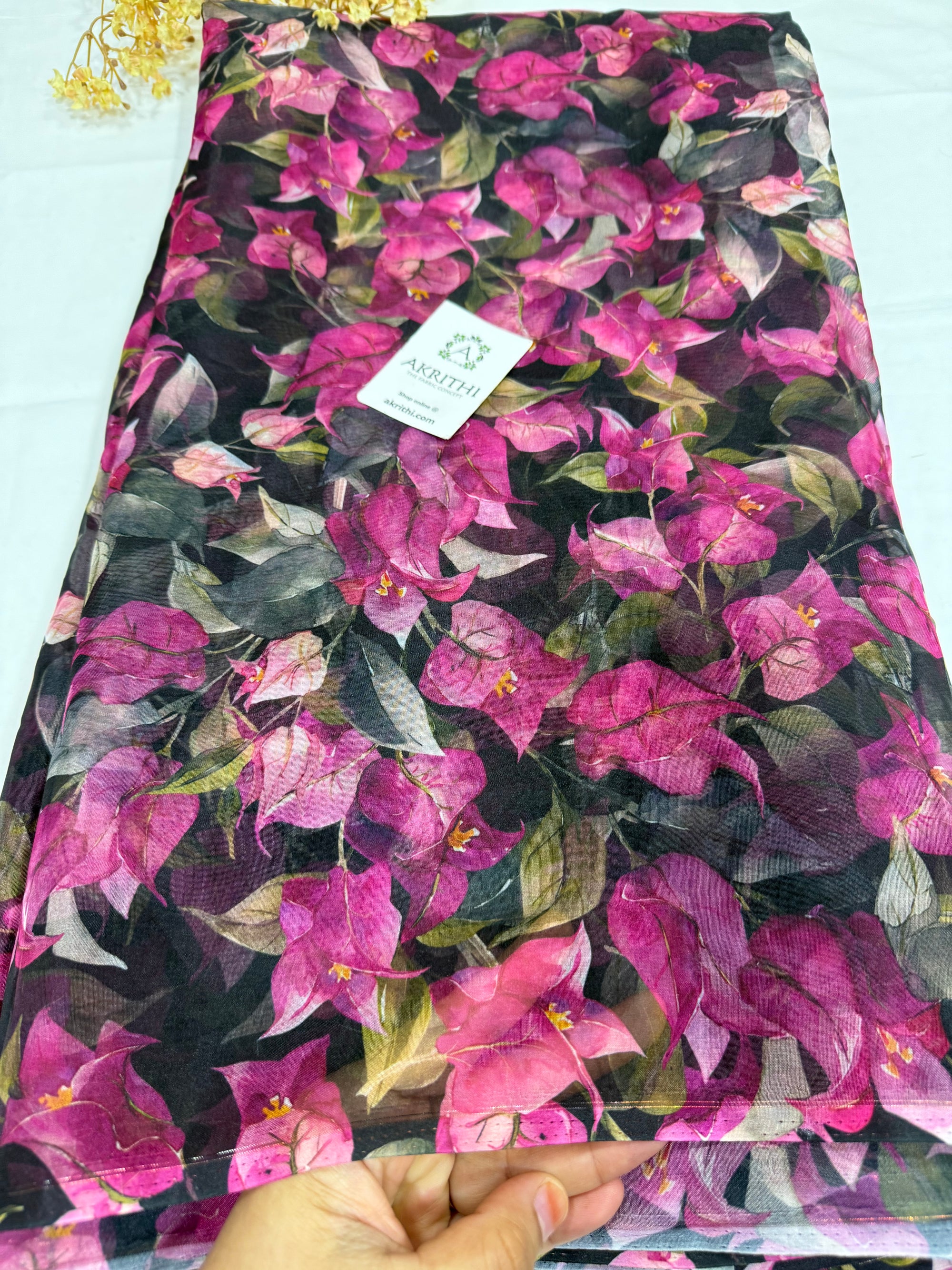 Digital floral Printed organza fabric