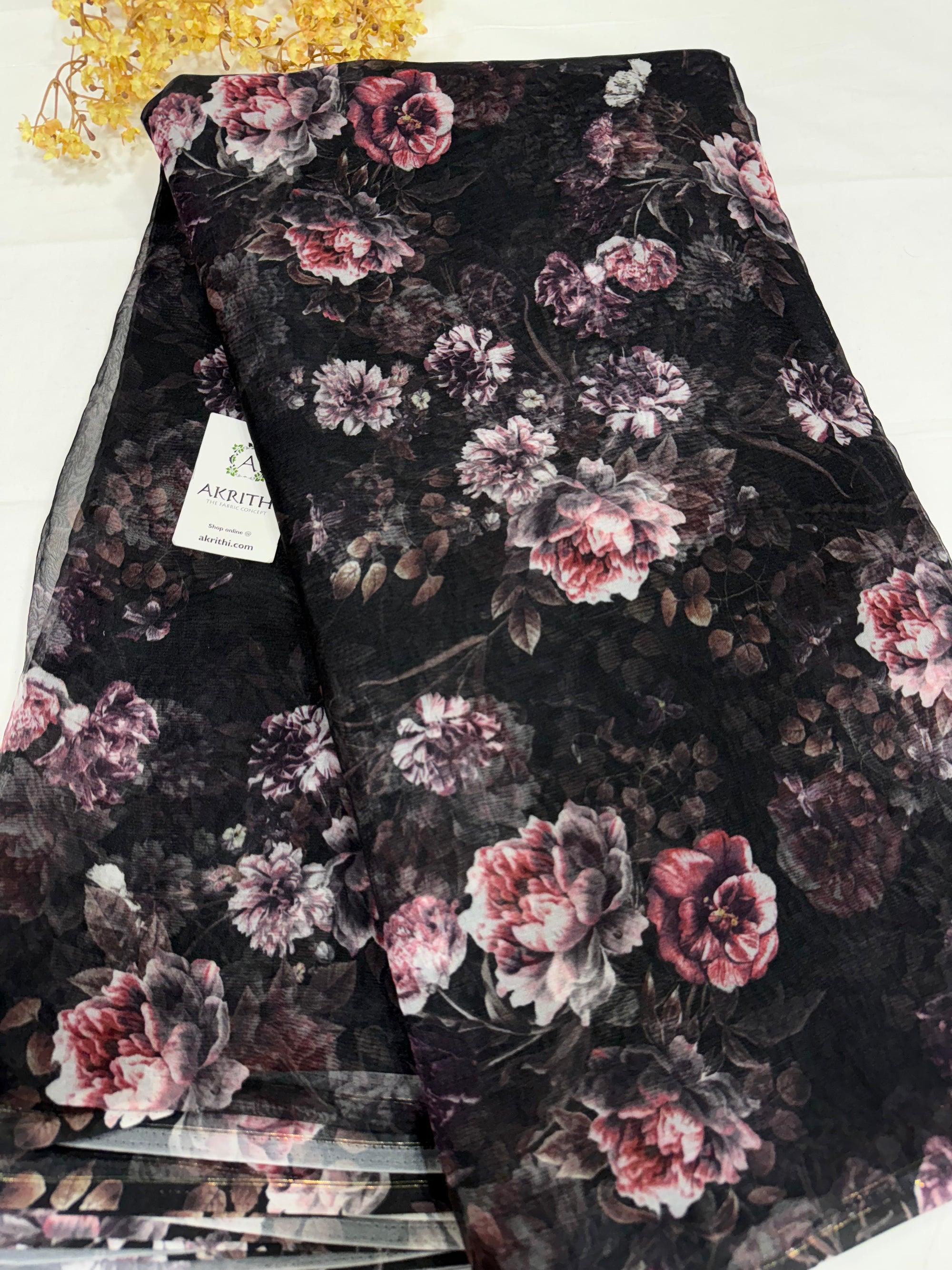Digital floral Printed organza fabric