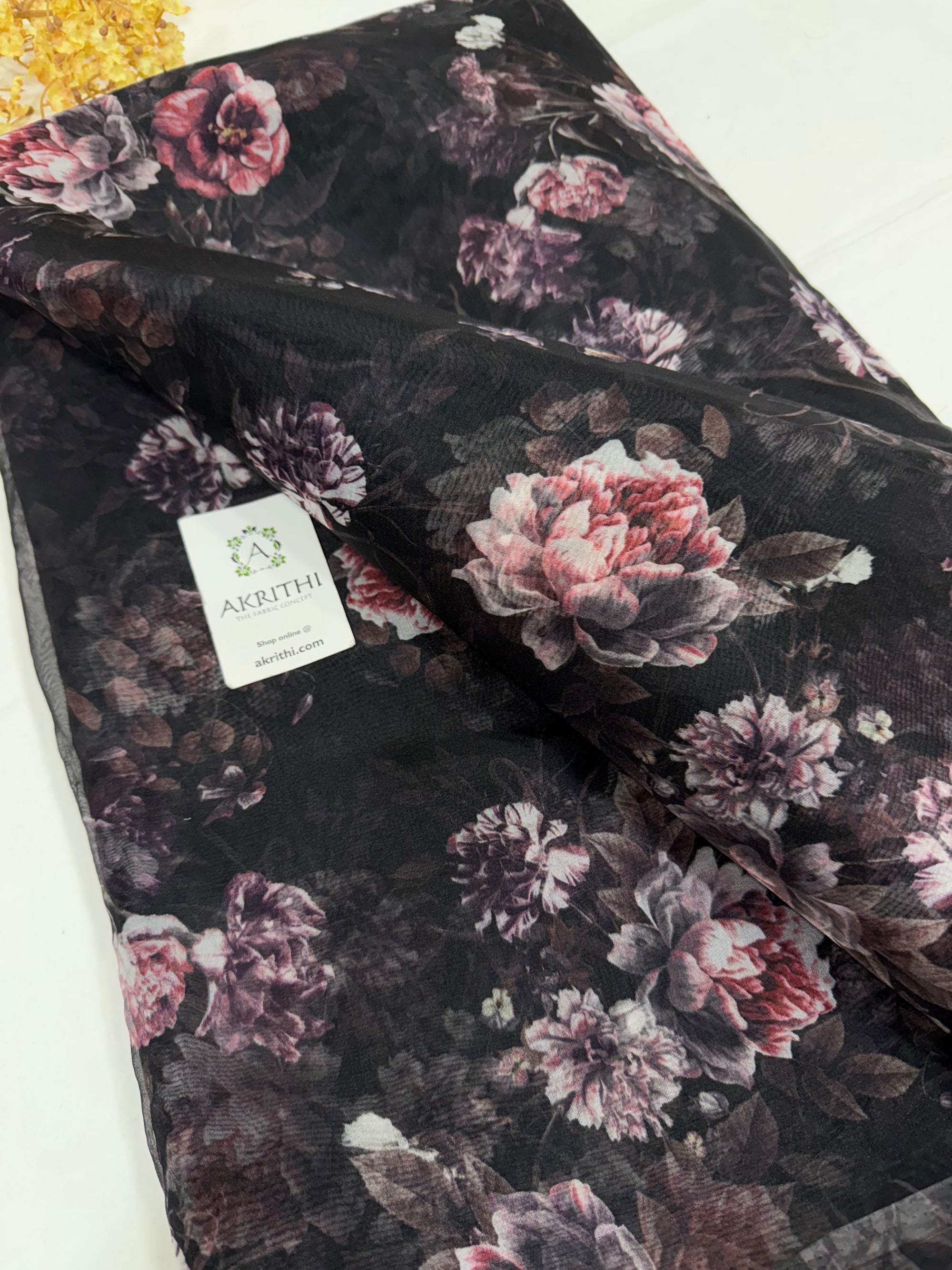 Digital floral Printed organza fabric