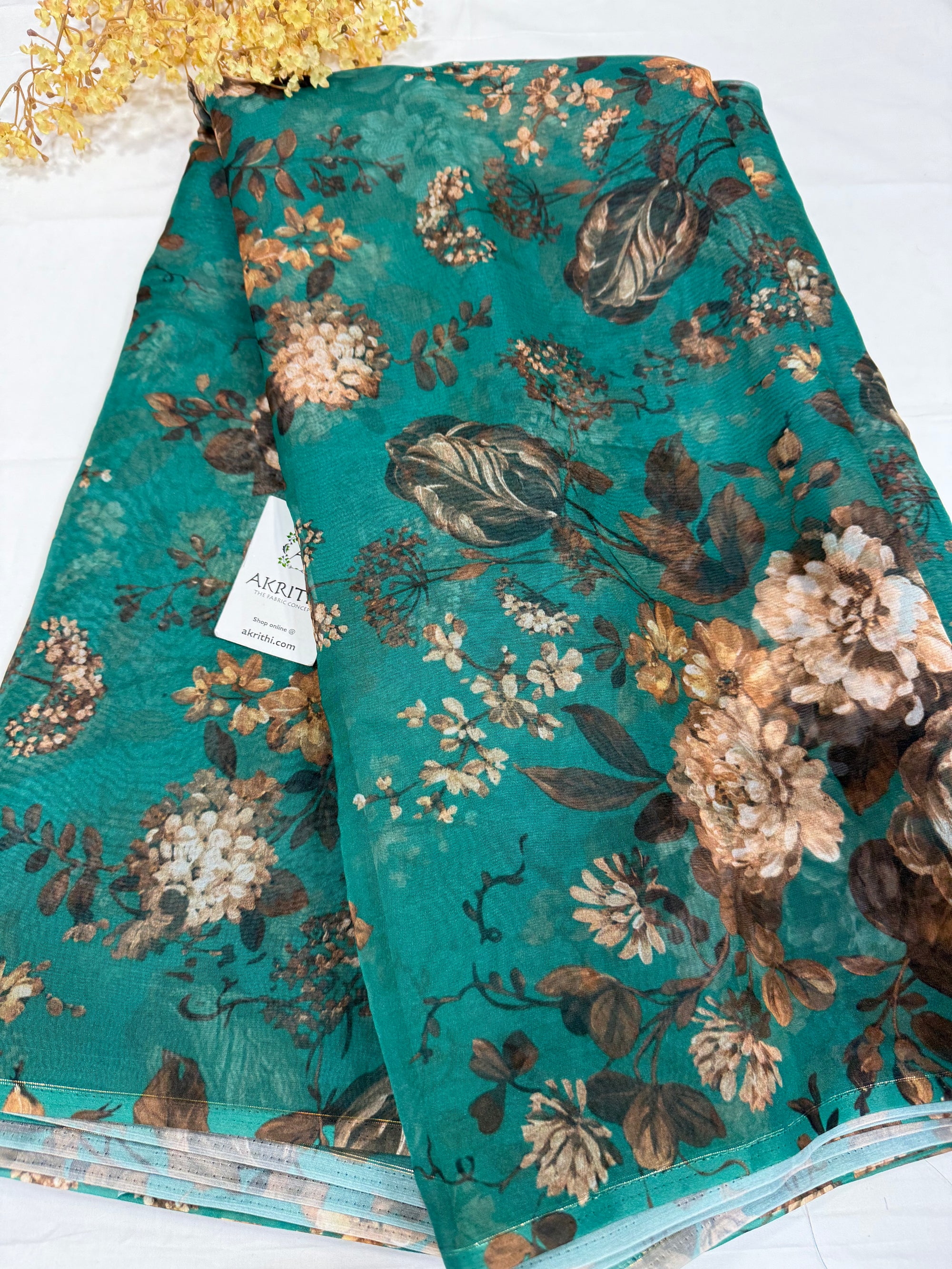 Digital floral Printed organza fabric