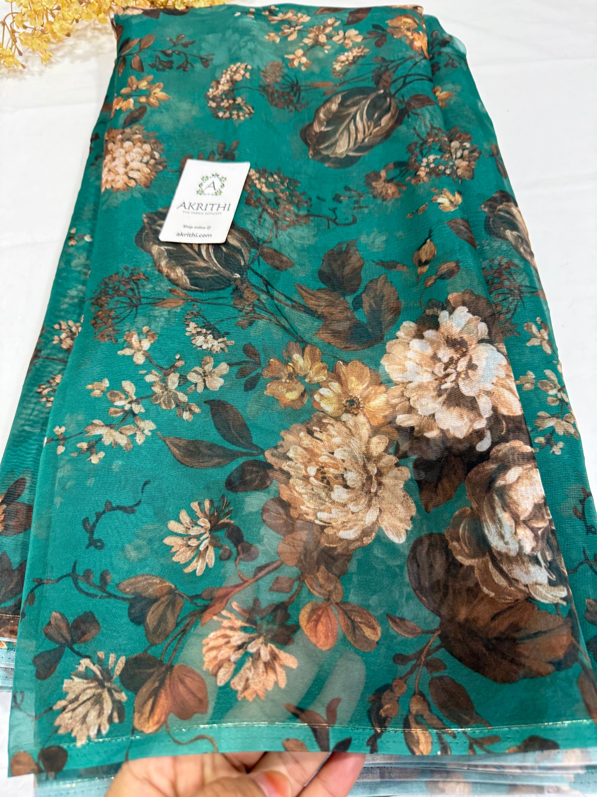 Digital floral Printed organza fabric