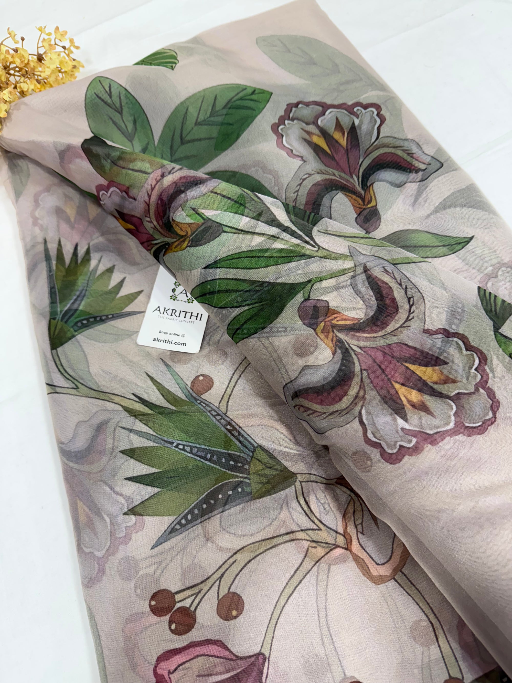 Digital floral Printed organza fabric