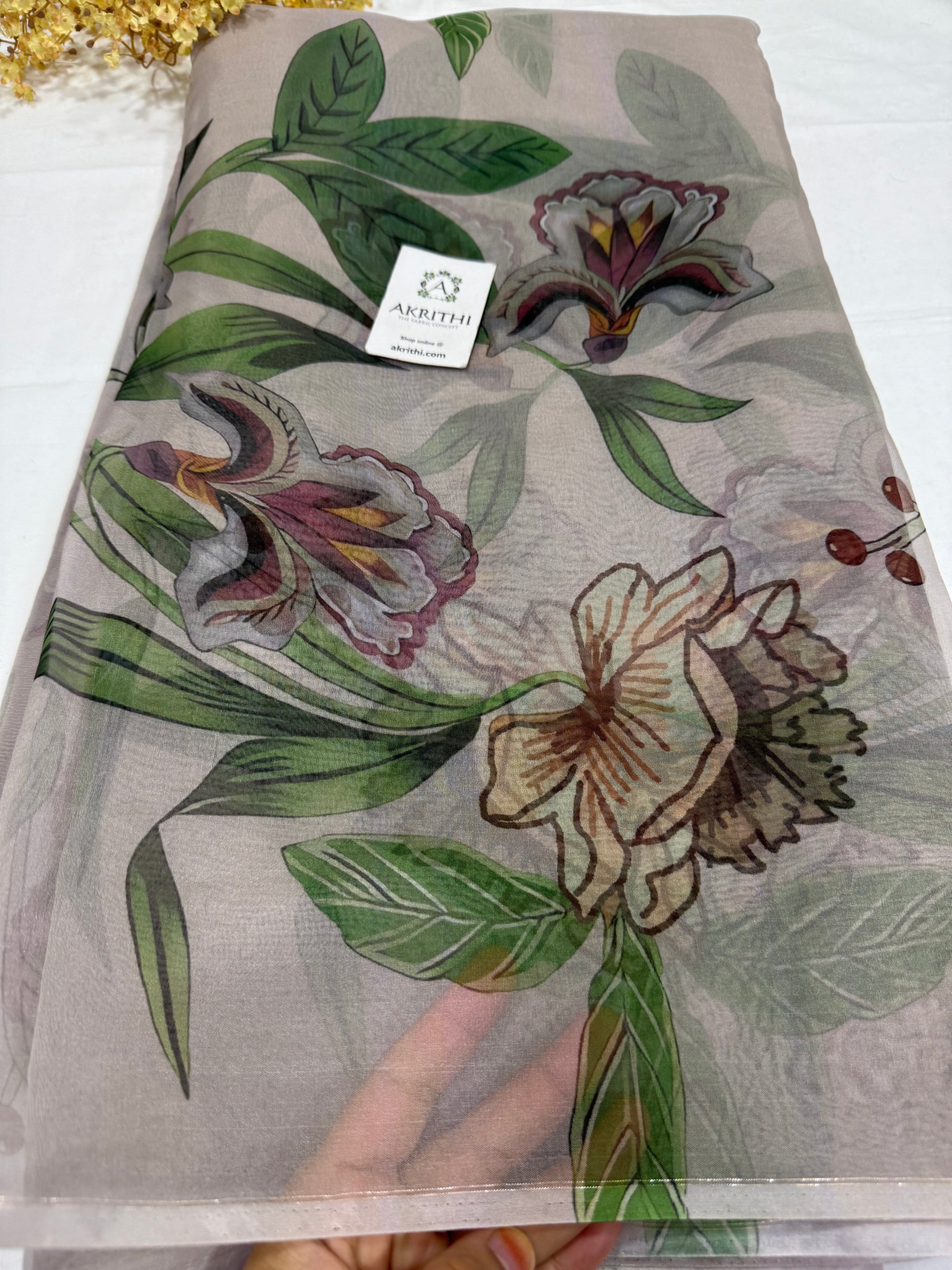 Digital floral Printed organza fabric