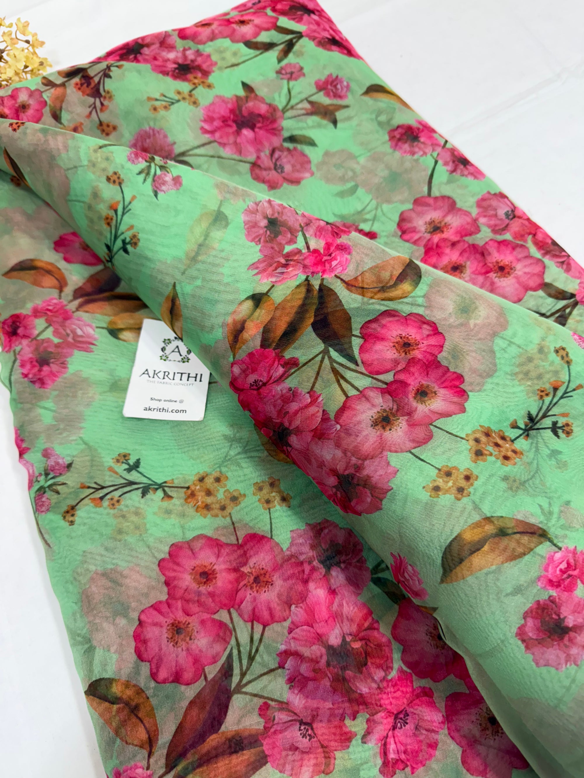 Digital floral Printed organza fabric