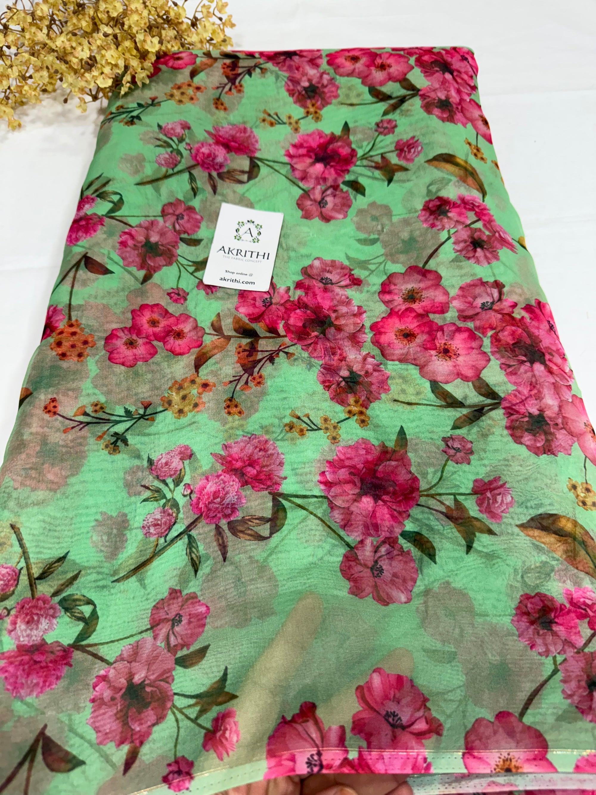 Digital floral Printed organza fabric