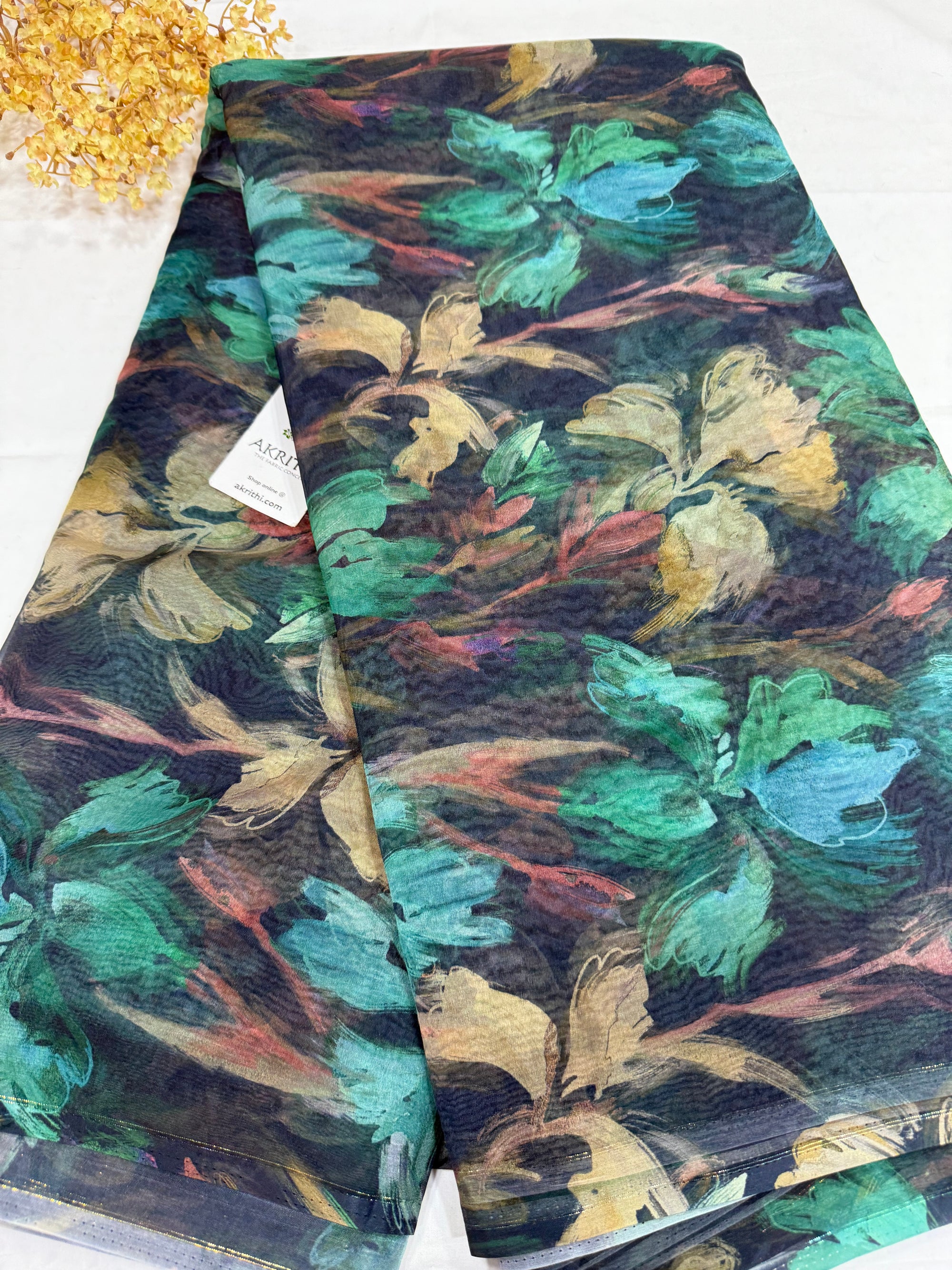 Digital floral Printed organza fabric