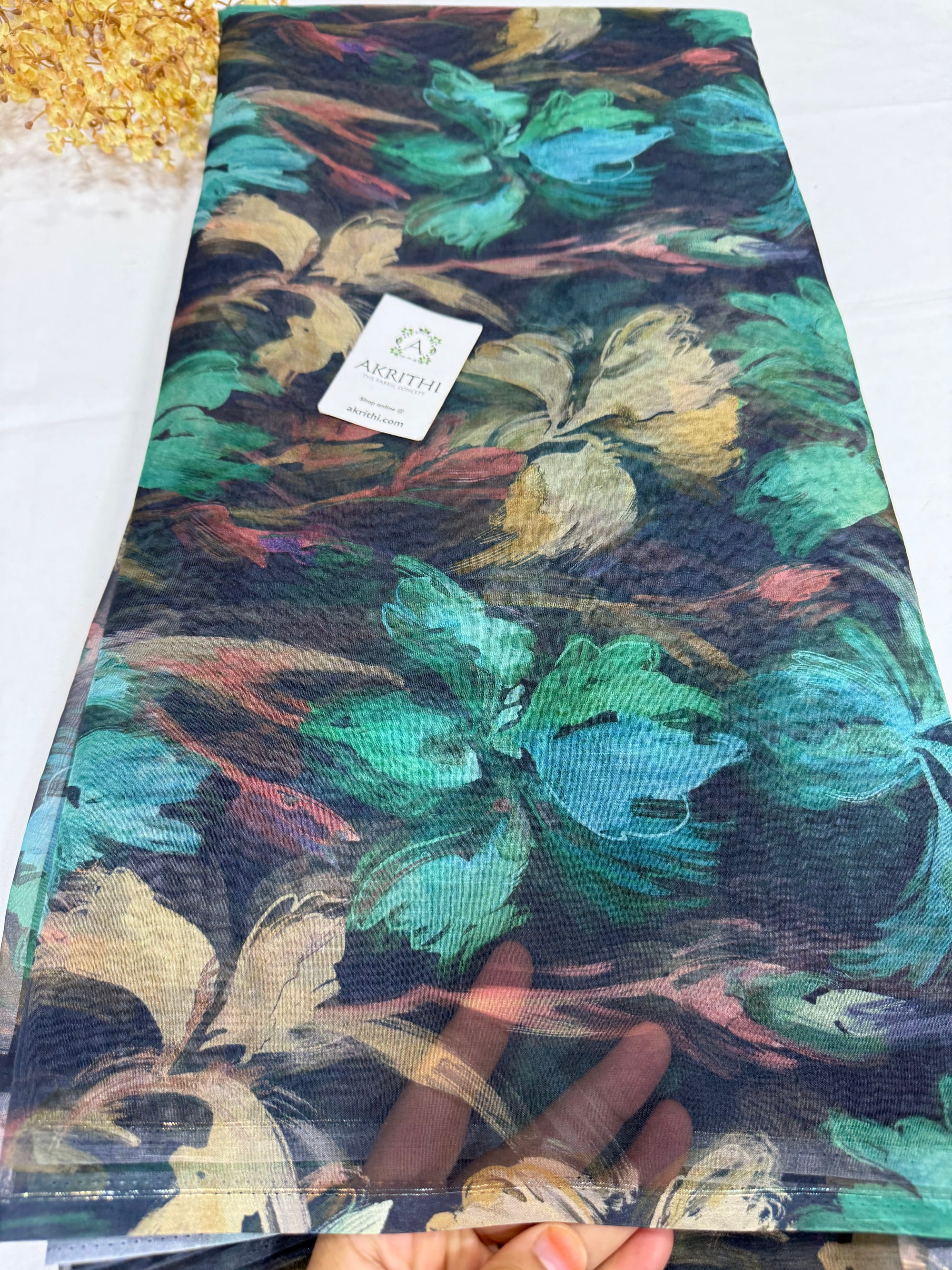 Digital floral Printed organza fabric