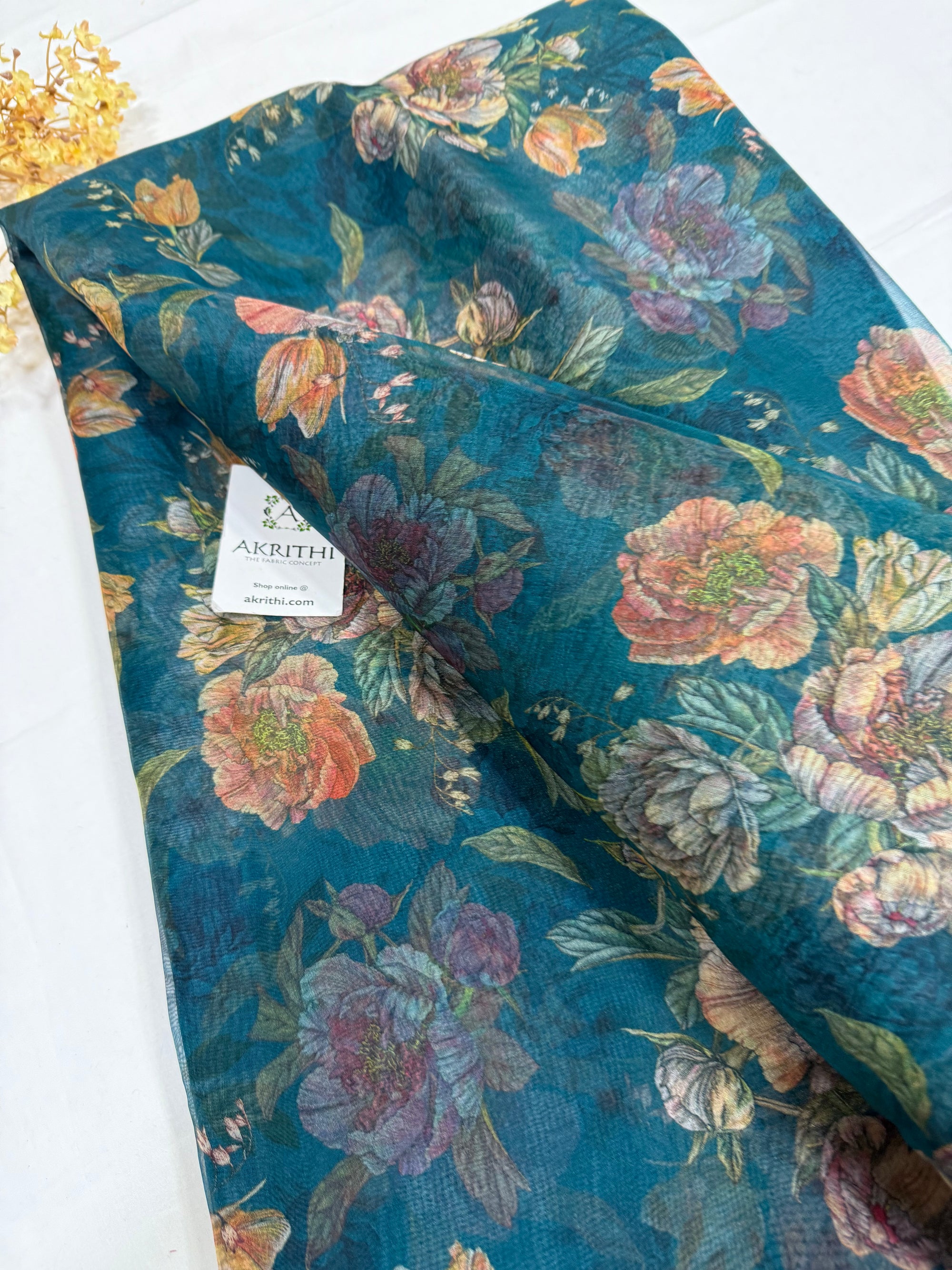 Digital floral Printed organza fabric