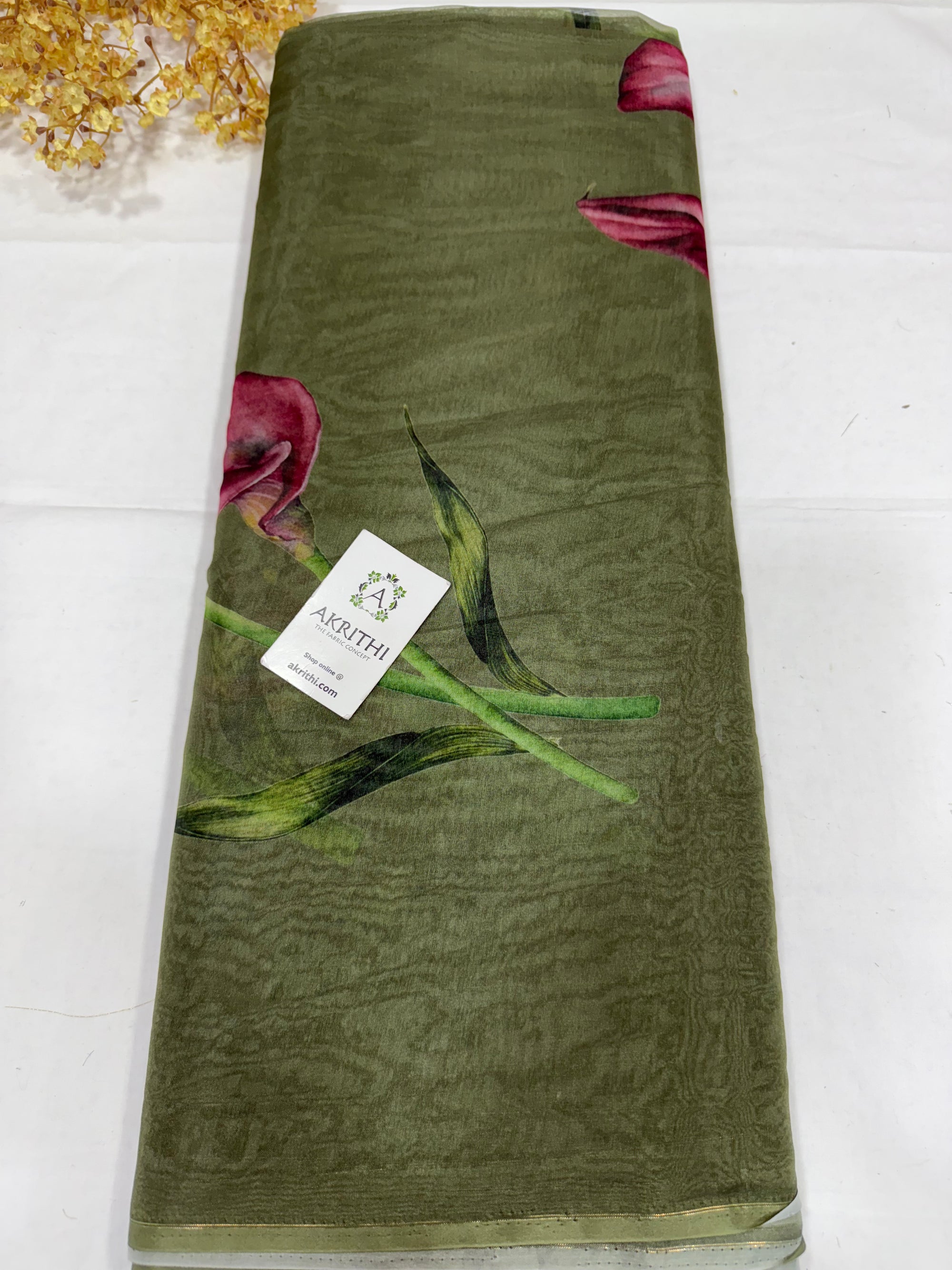 Digital floral Printed organza fabric