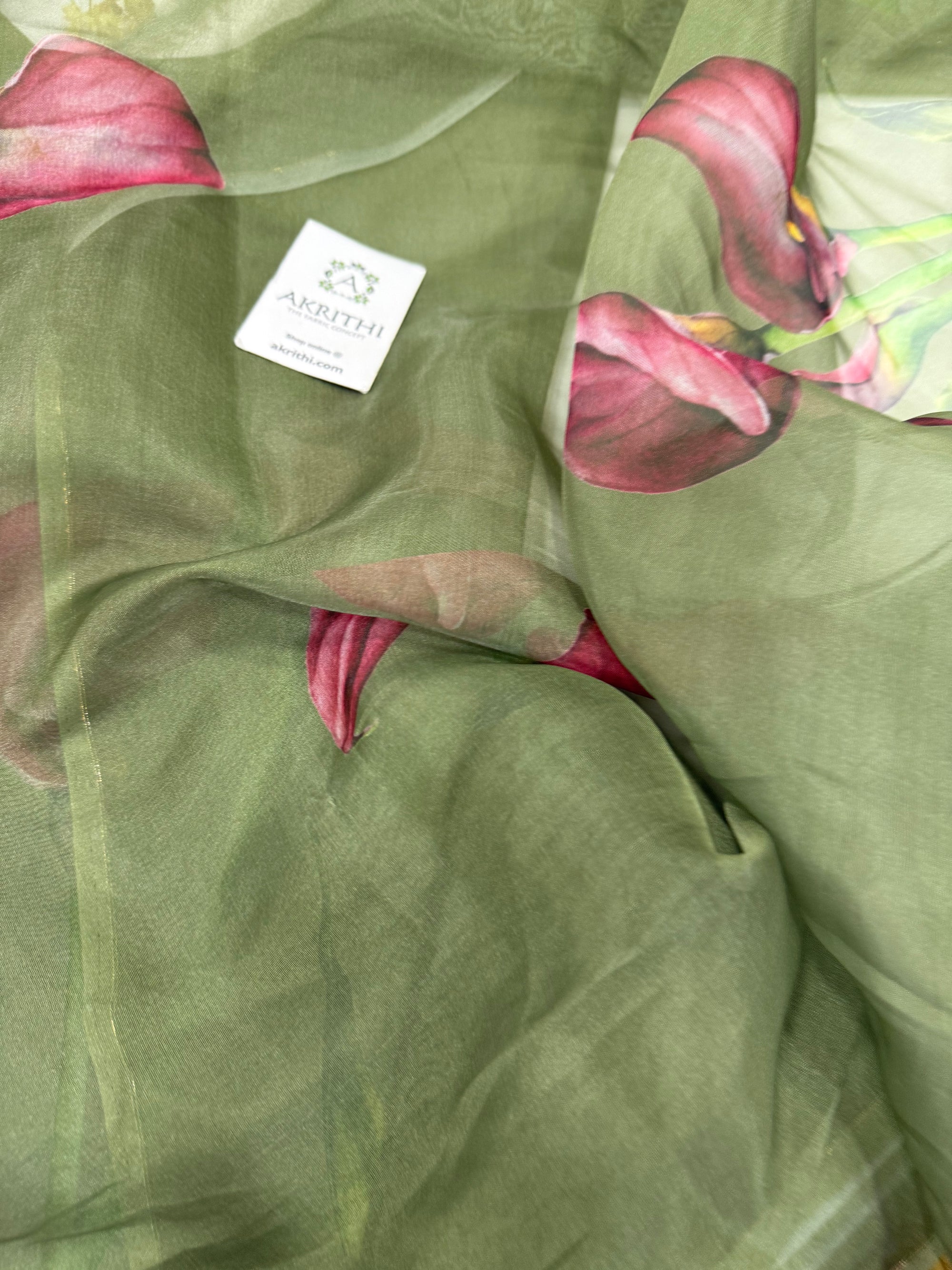 Digital floral Printed organza fabric