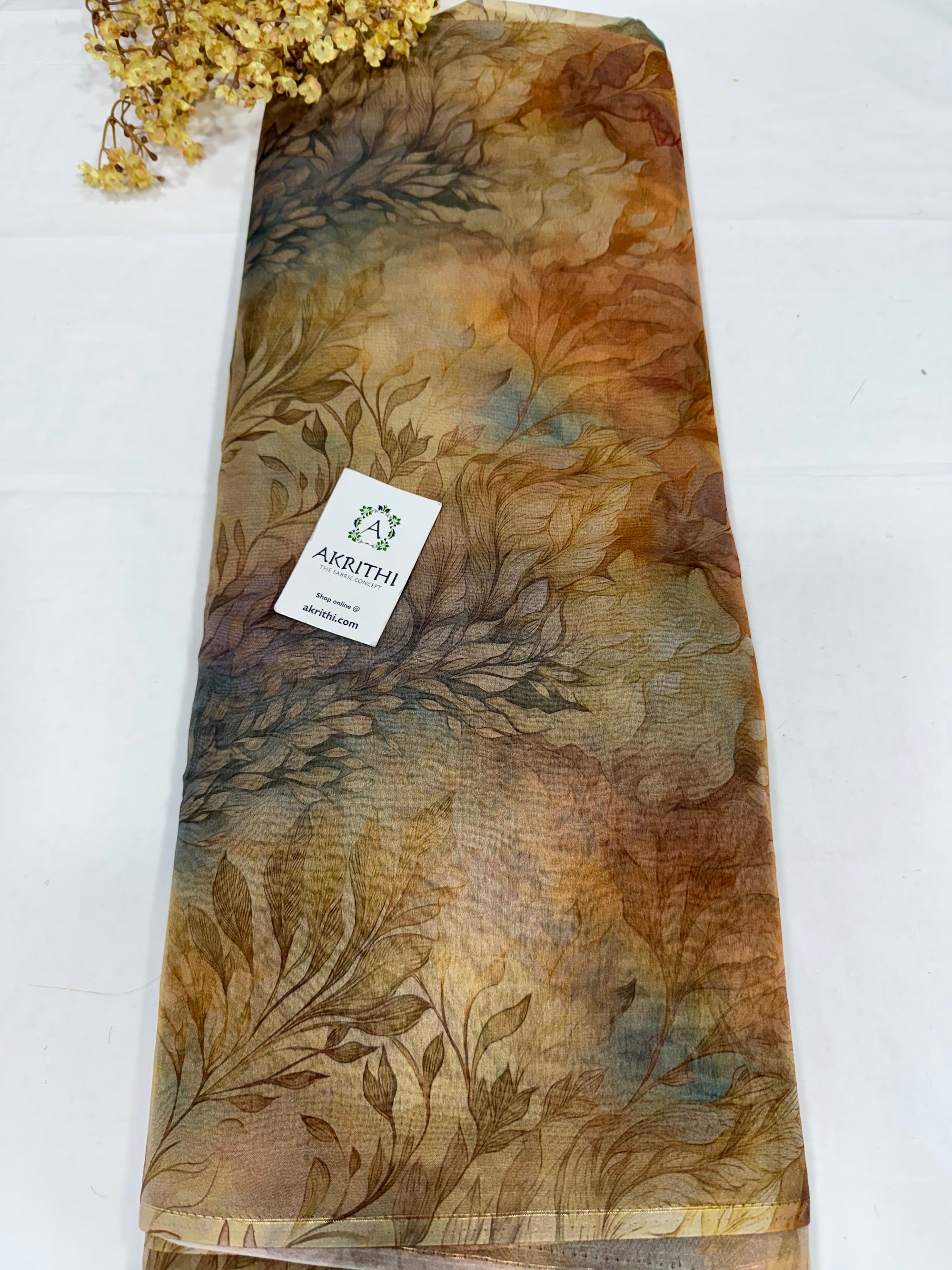 Digital floral Printed organza fabric