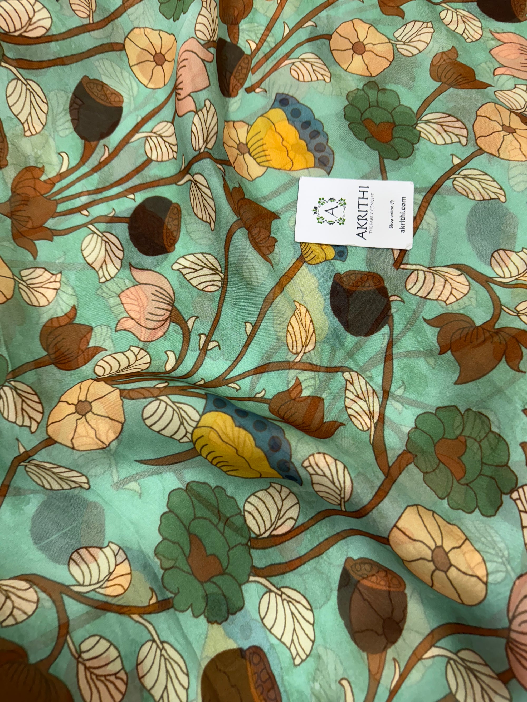 Digital floral Printed pure organza fabric
