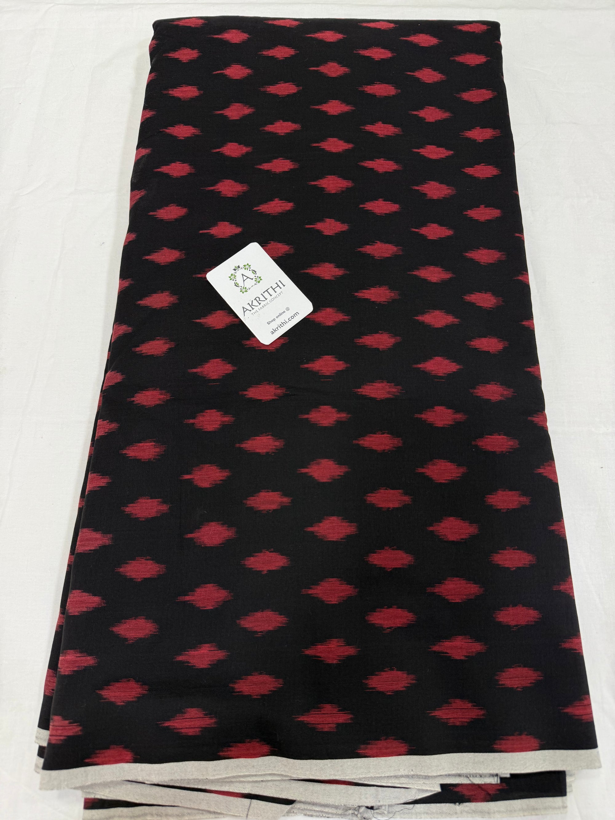 Handloom Ikat pure mercerised cotton fabric
