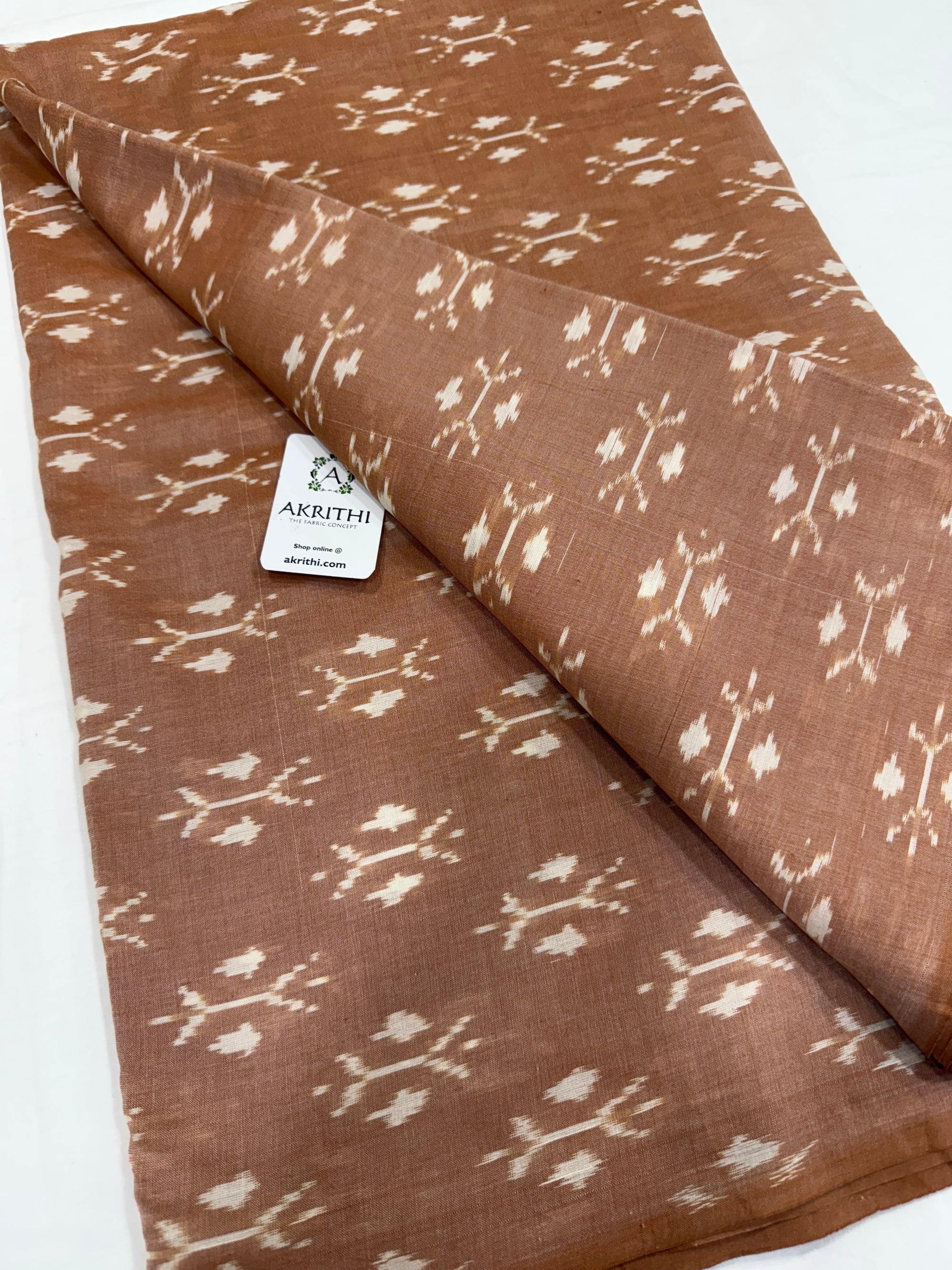 Handloom Ikat pure mercerised cotton fabric