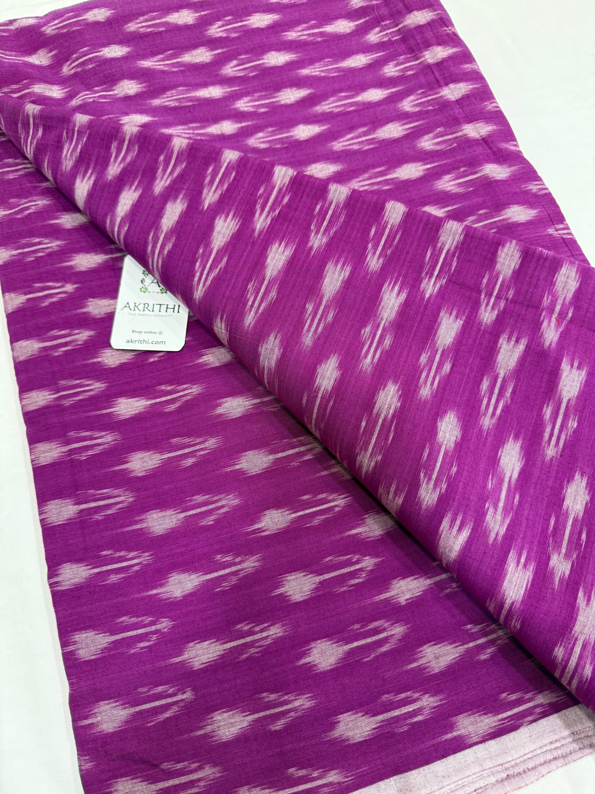 Handloom Ikat pure mercerised cotton fabric