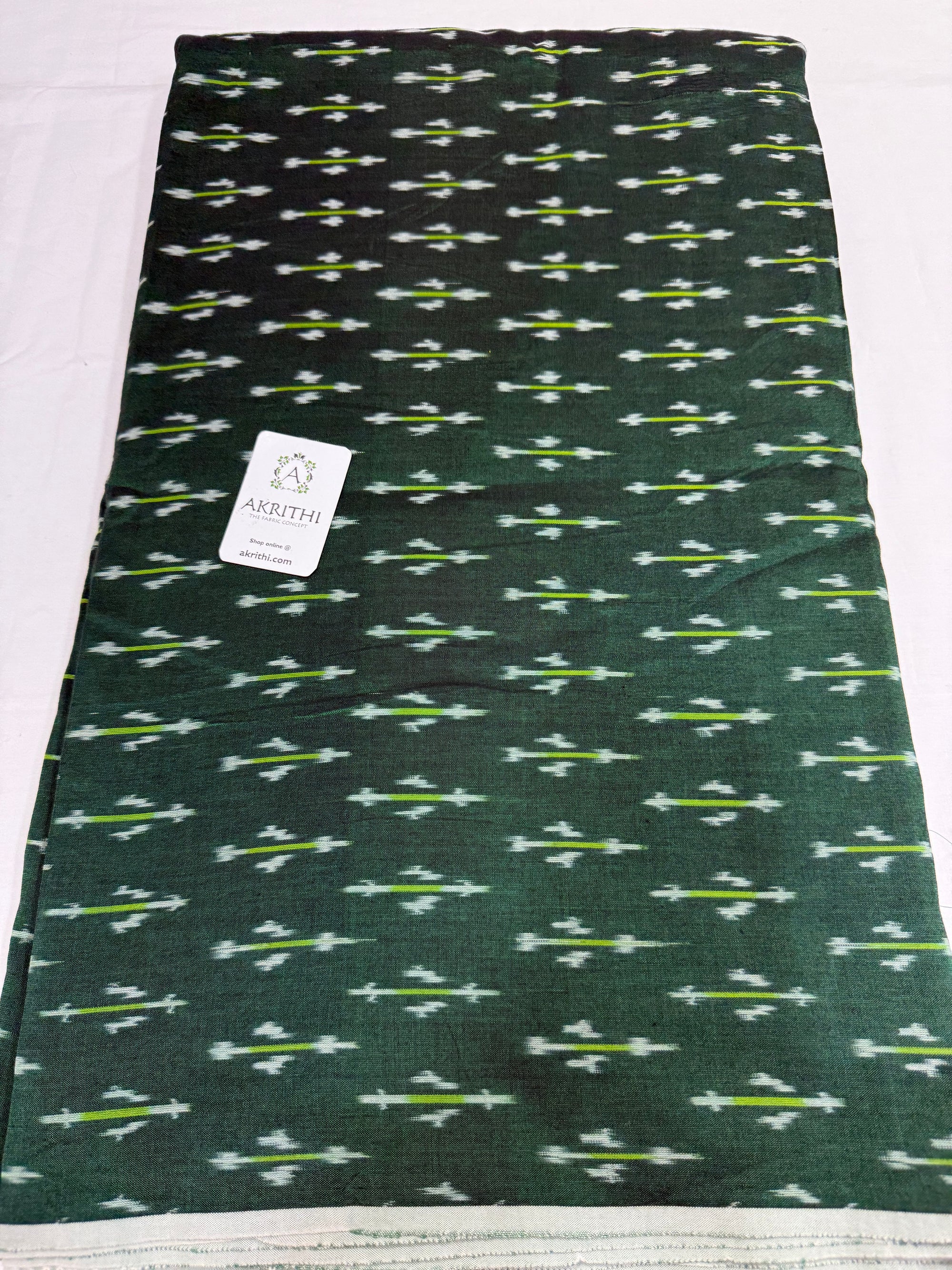 Handloom Ikat pure mercerised cotton fabric