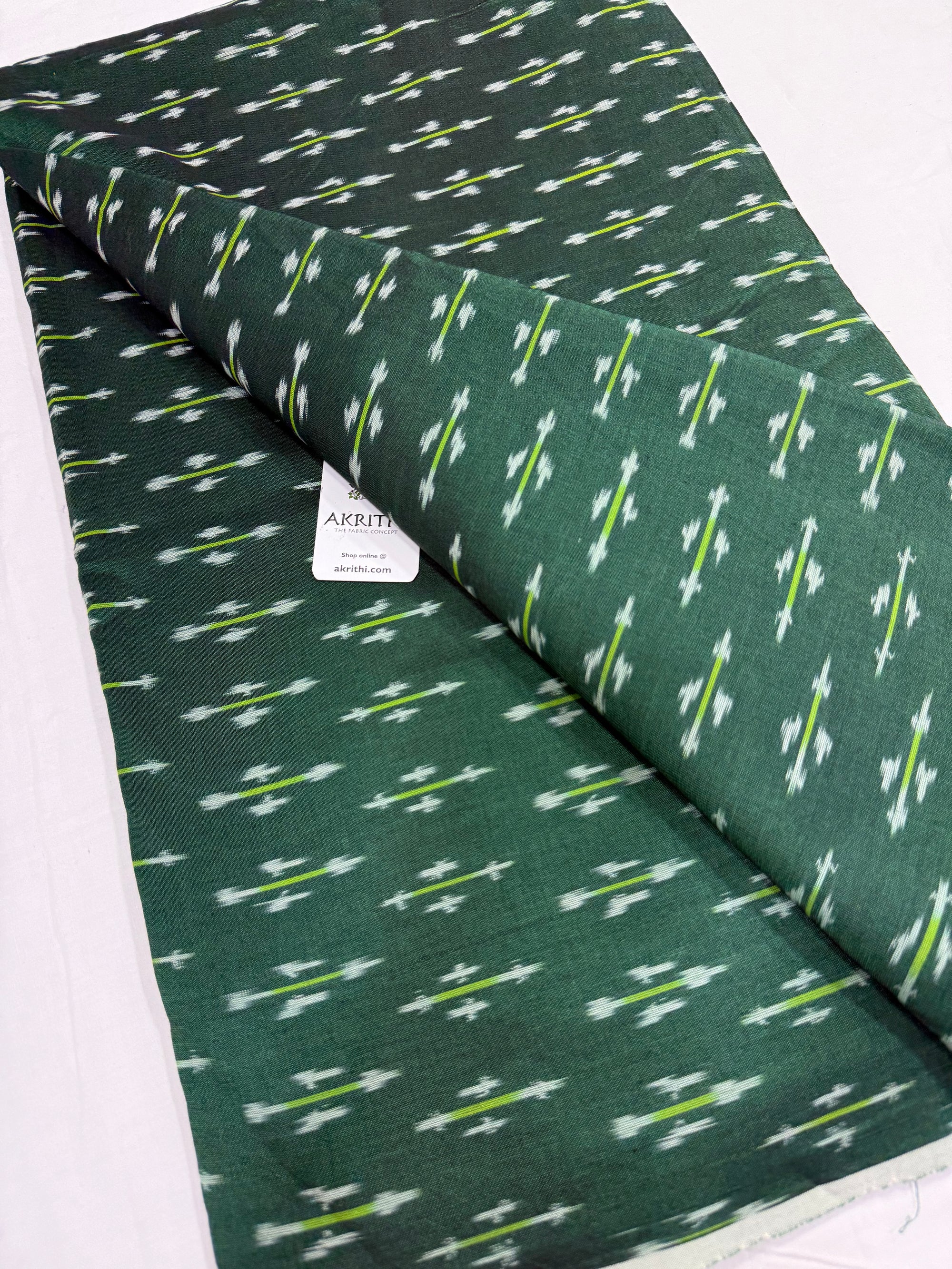 Handloom Ikat pure mercerised cotton fabric