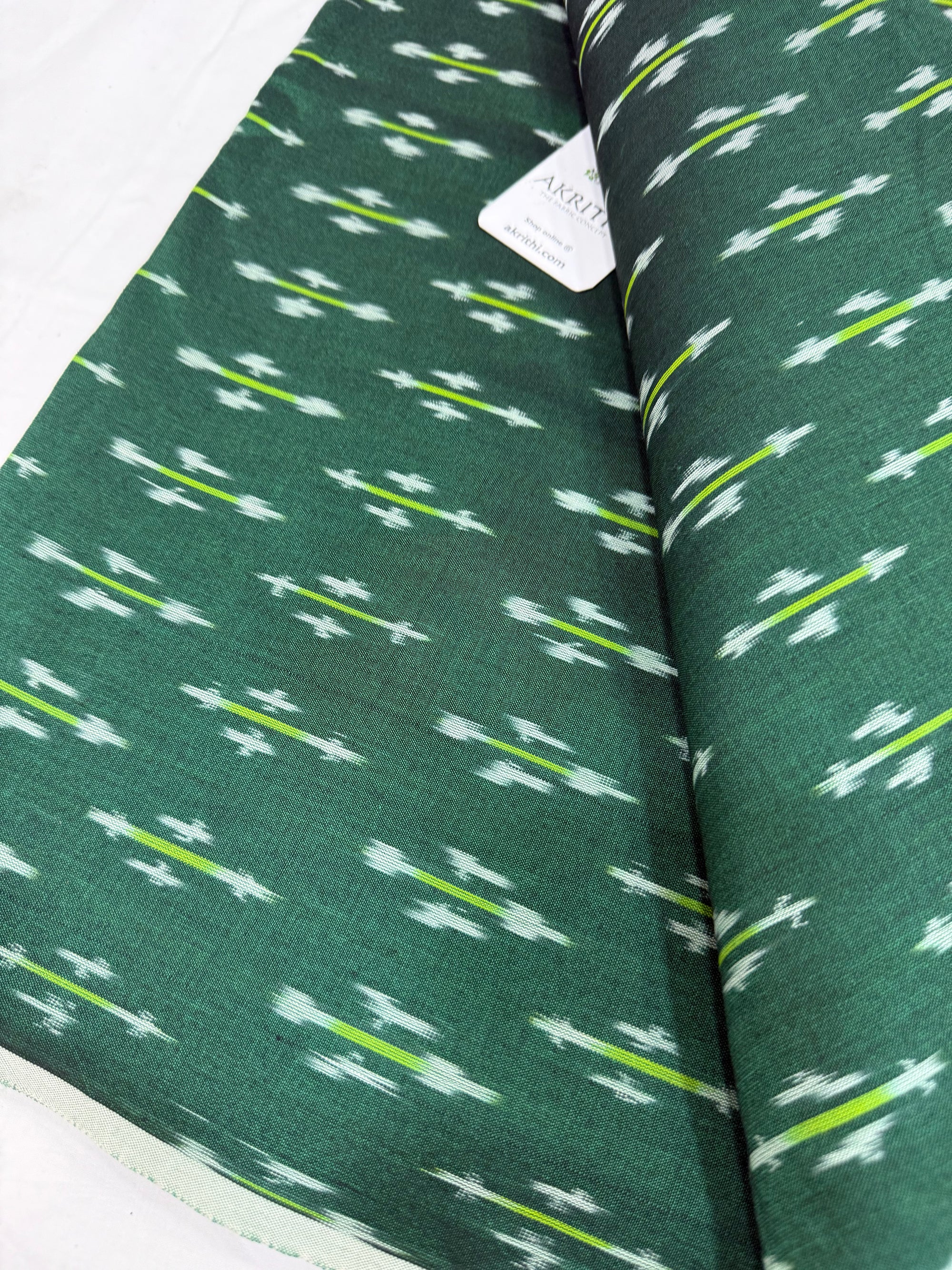 Handloom Ikat pure mercerised cotton fabric