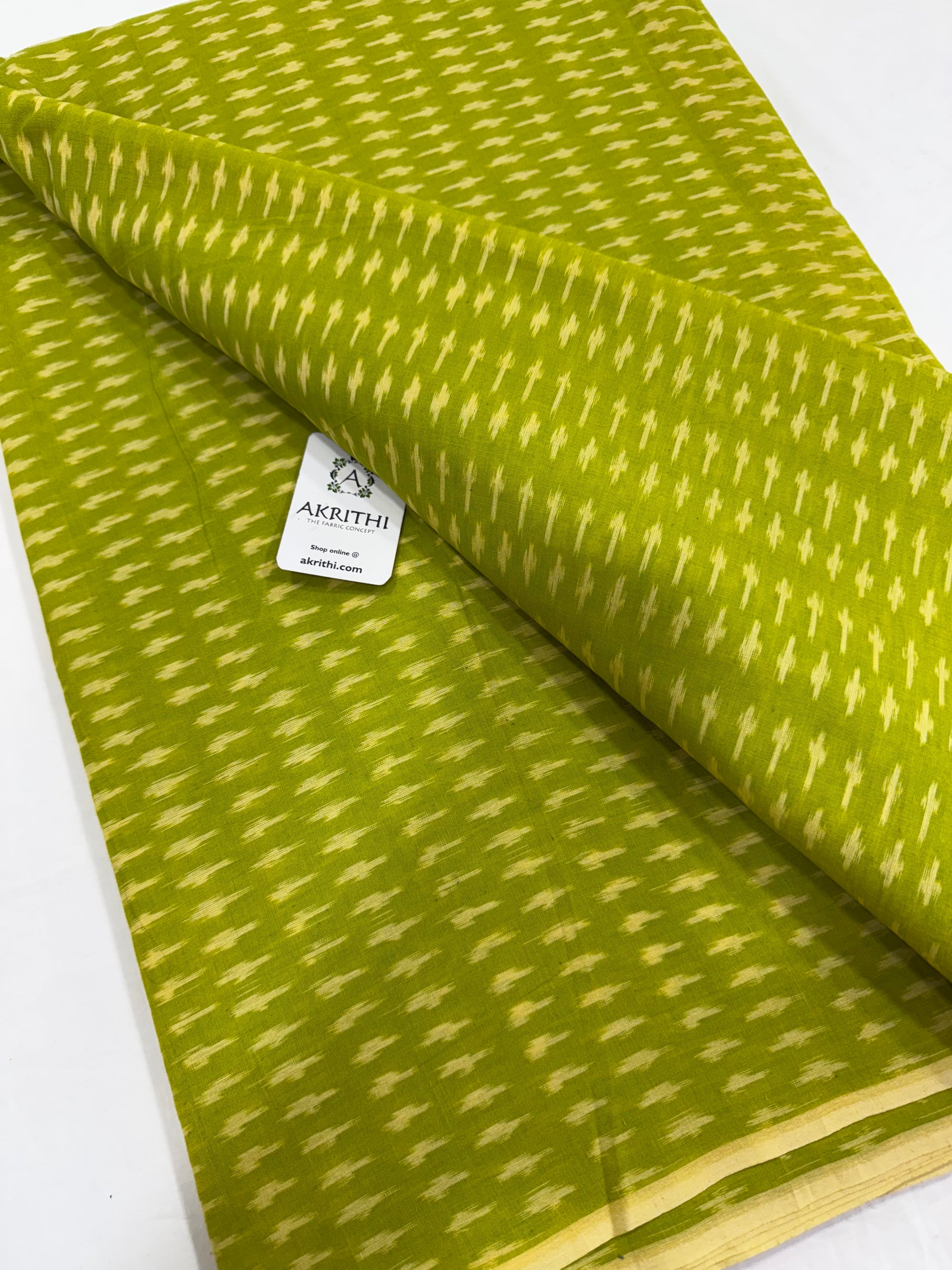 Handloom Ikat pure mercerised cotton fabric
