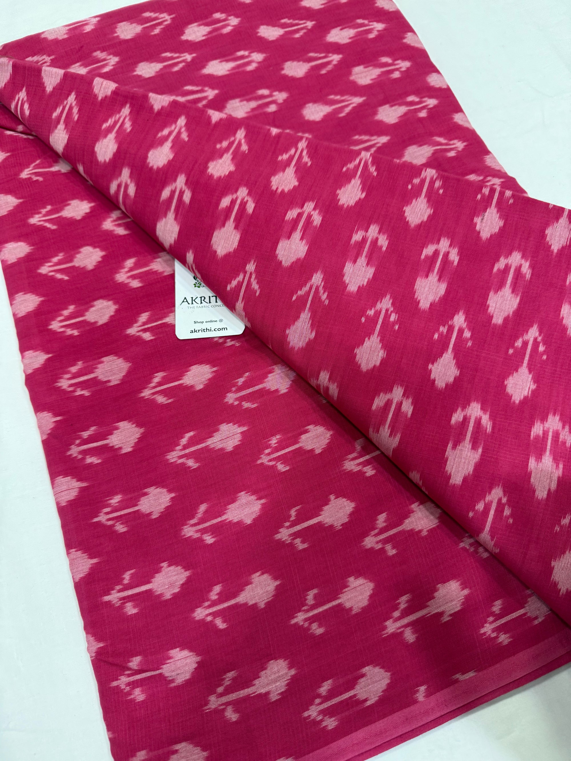Handloom Ikat pure mercerised cotton fabric