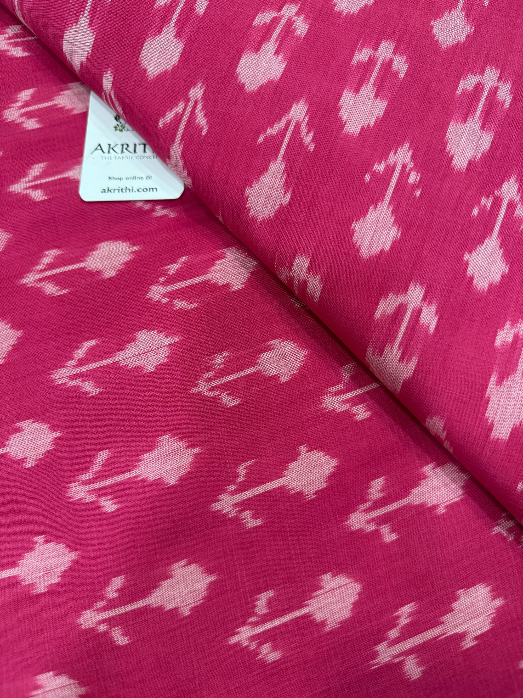 Handloom Ikat pure mercerised cotton fabric